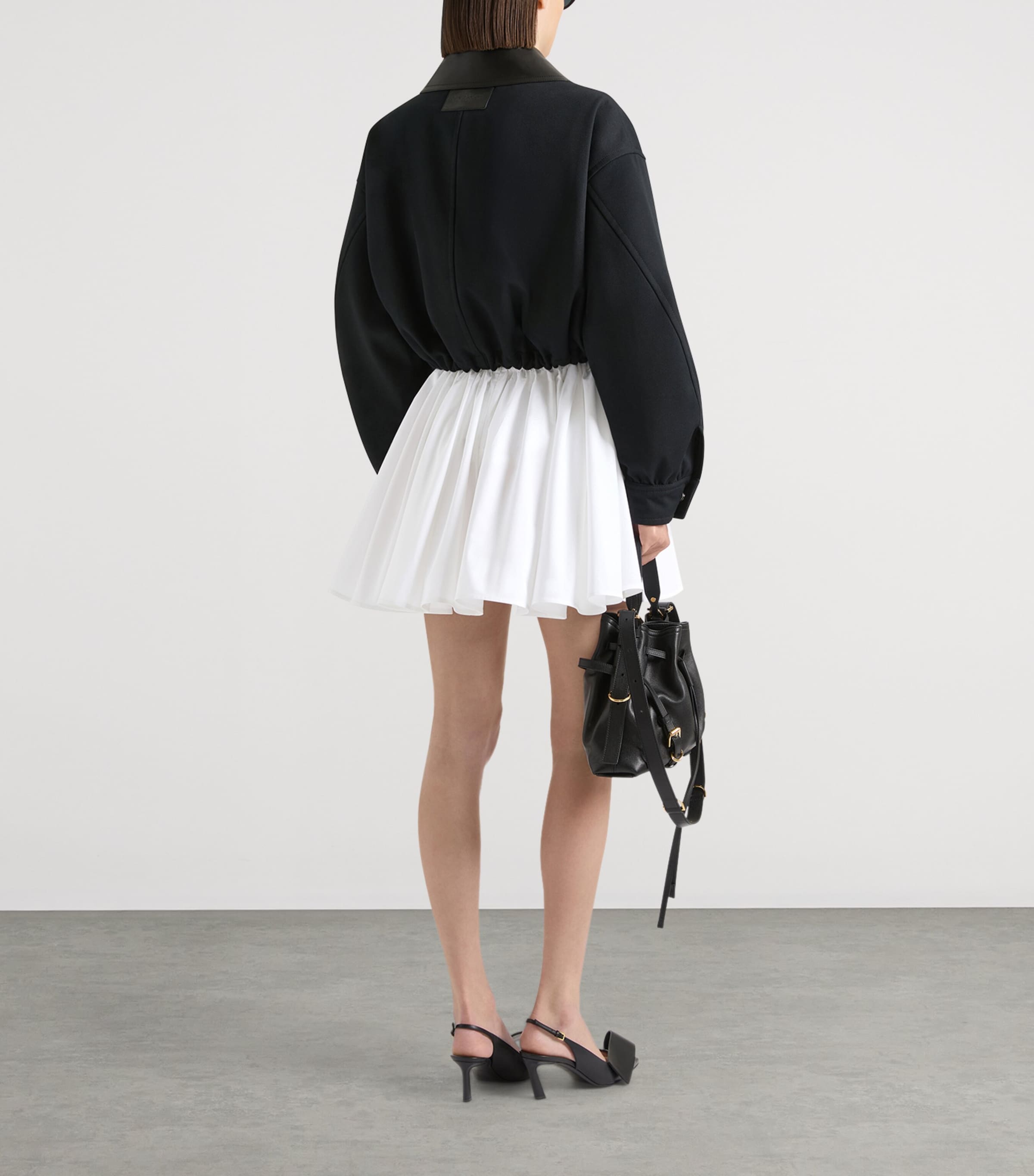Givenchy Womens Cotton-Wool Leather-Trim Bomber Jacket Image 3