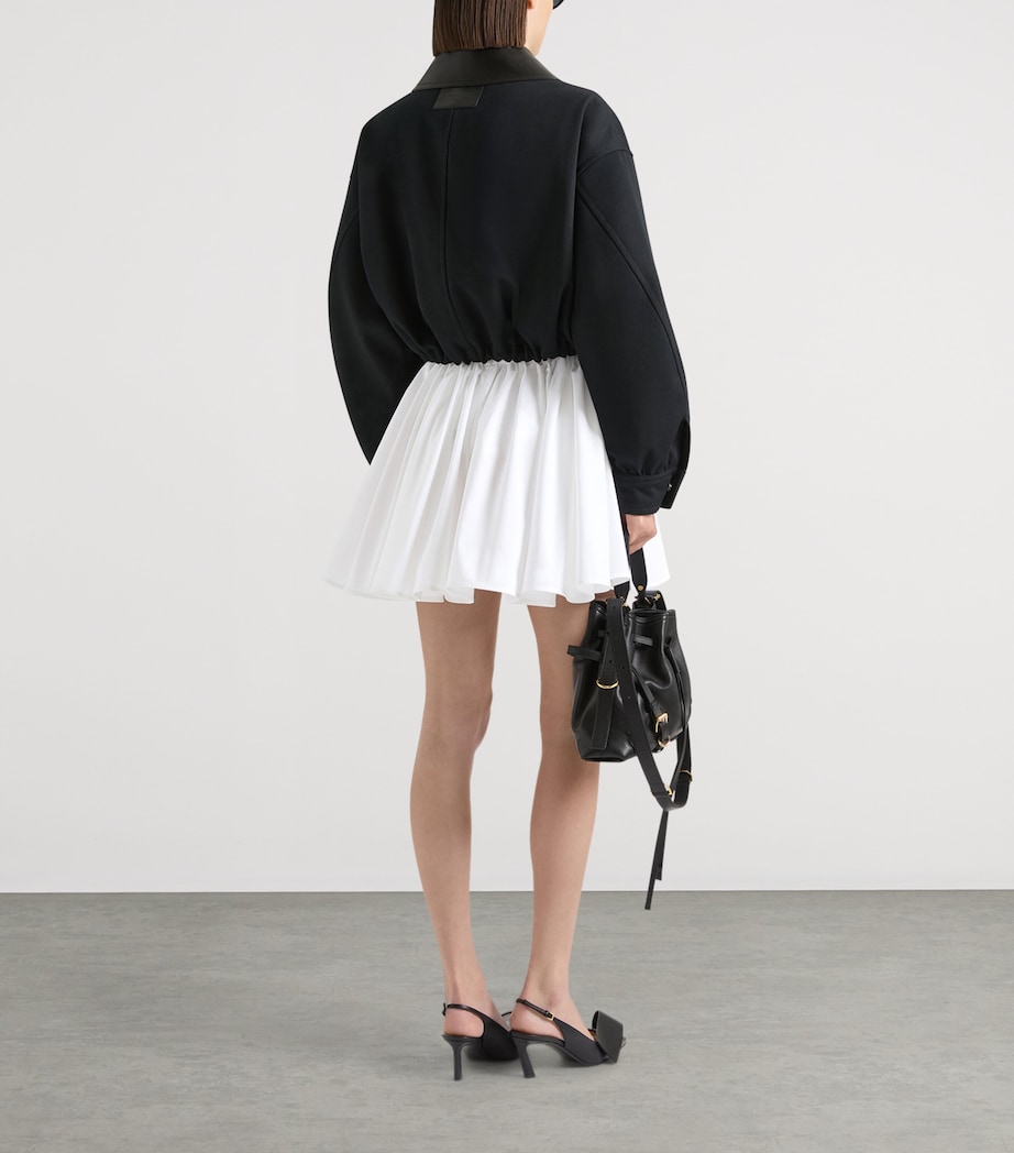 Givenchy Womens Cotton-Wool Leather-Trim Bomber Jacket Image 3