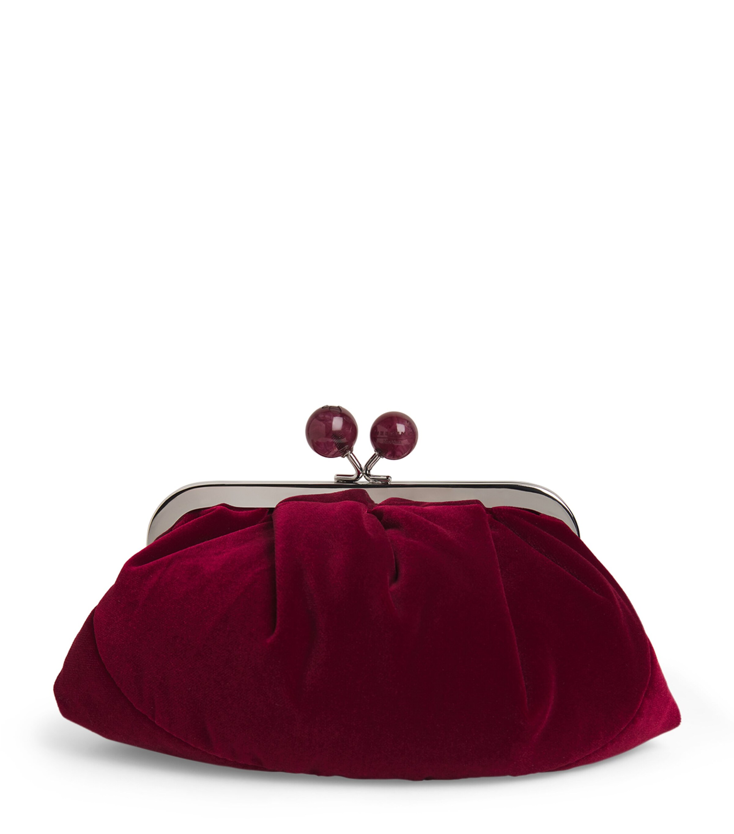 Small Velvet Pasticcino Clutch Bag BORDEAUX Image 1