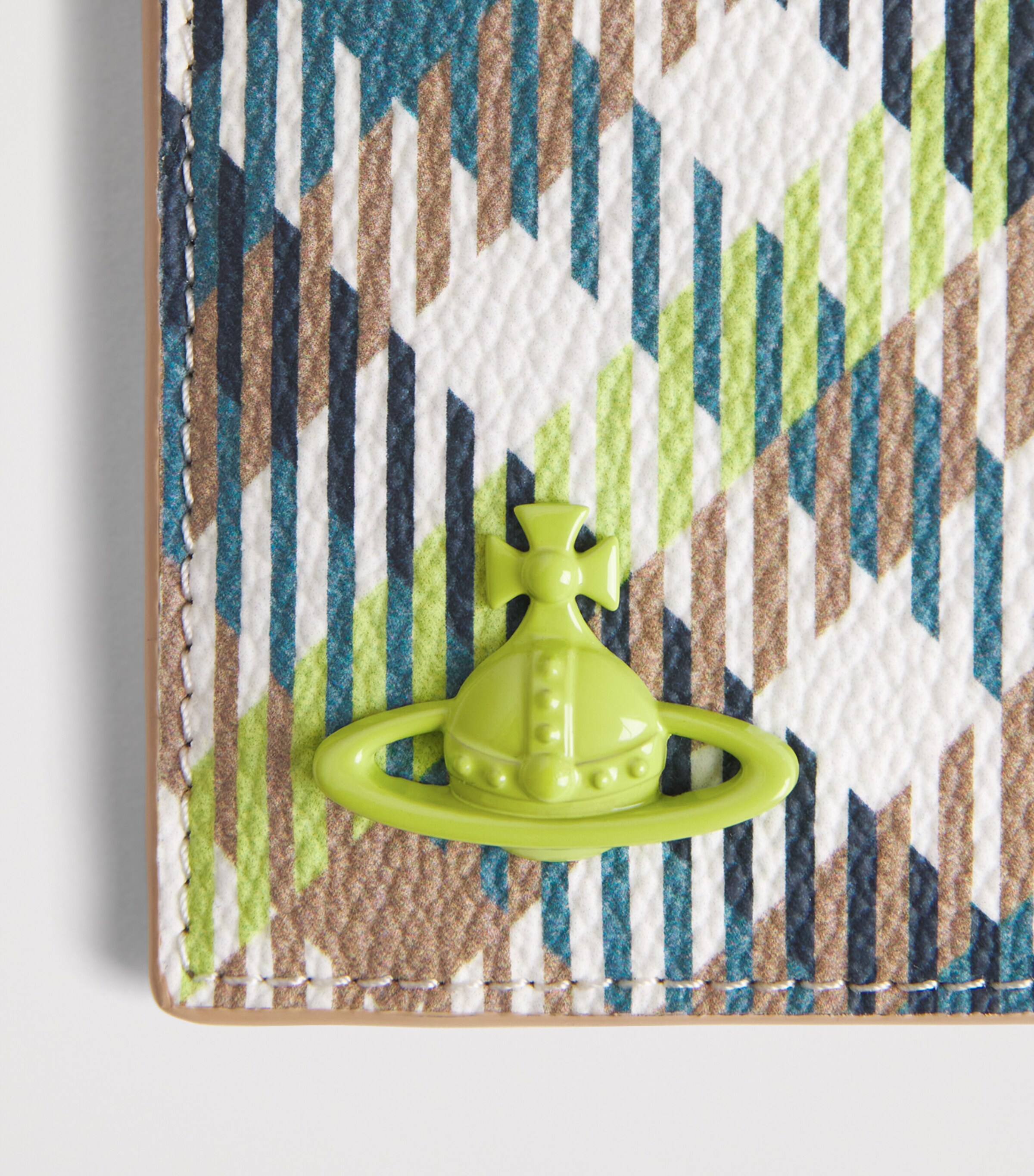 Vivienne Westwood Fluro Tartan Card Holder with Chain Fluro Tartan Image 4