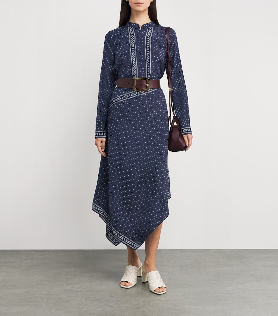 Silk-Blend Lex Blouse B1106 NAVY MULTI Image 2