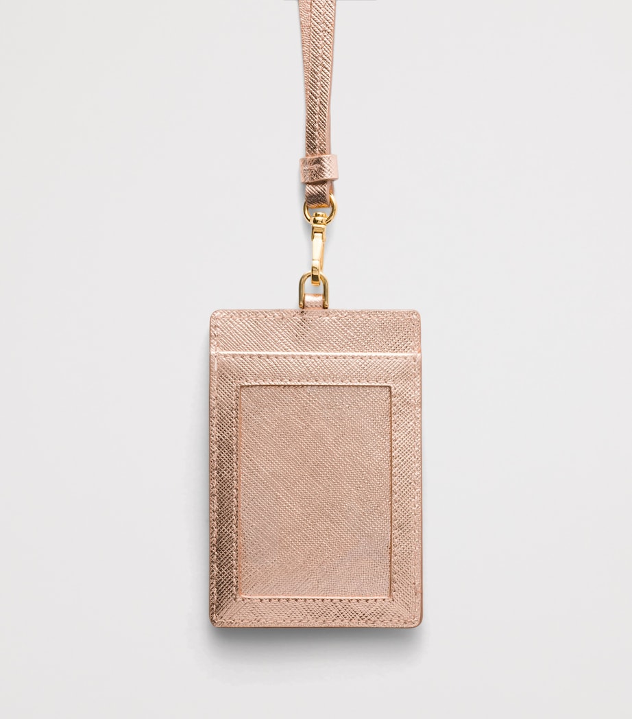 Prada Saffiano Leather Badge Holder Powder Image 2