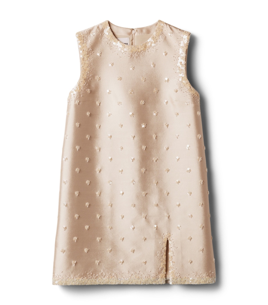 Silk-Wool Embroidered Mini Dress F0036 Image 1