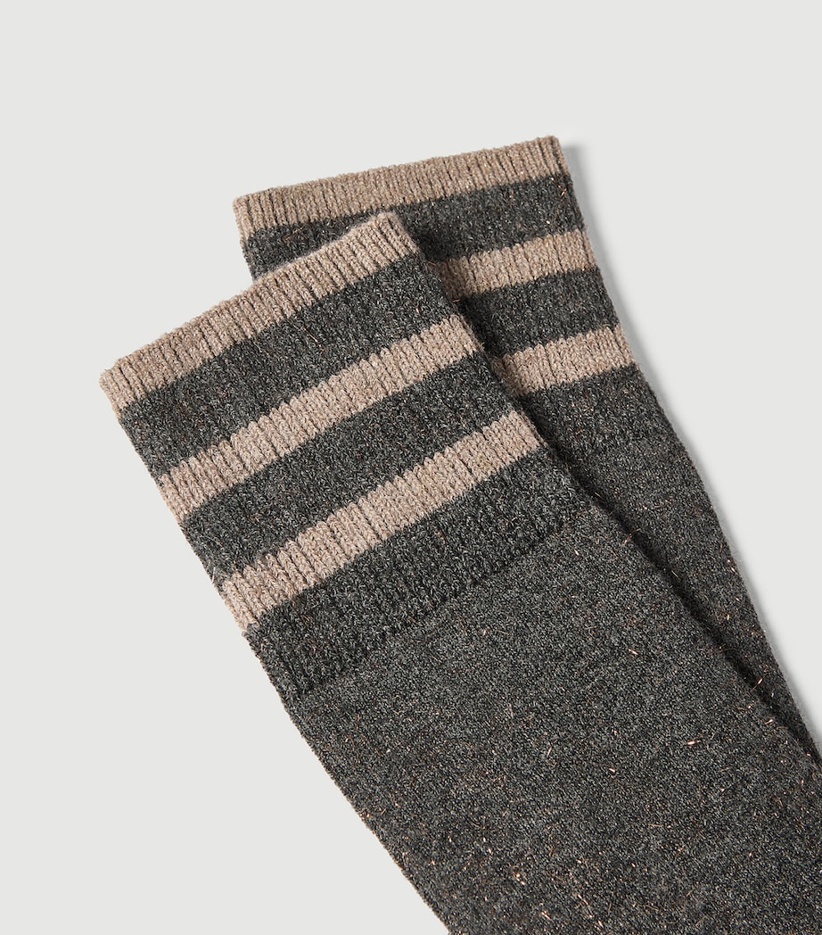 Brunello Cucinelli Womens Cashmere-Blend Sparkling Socks Image 3