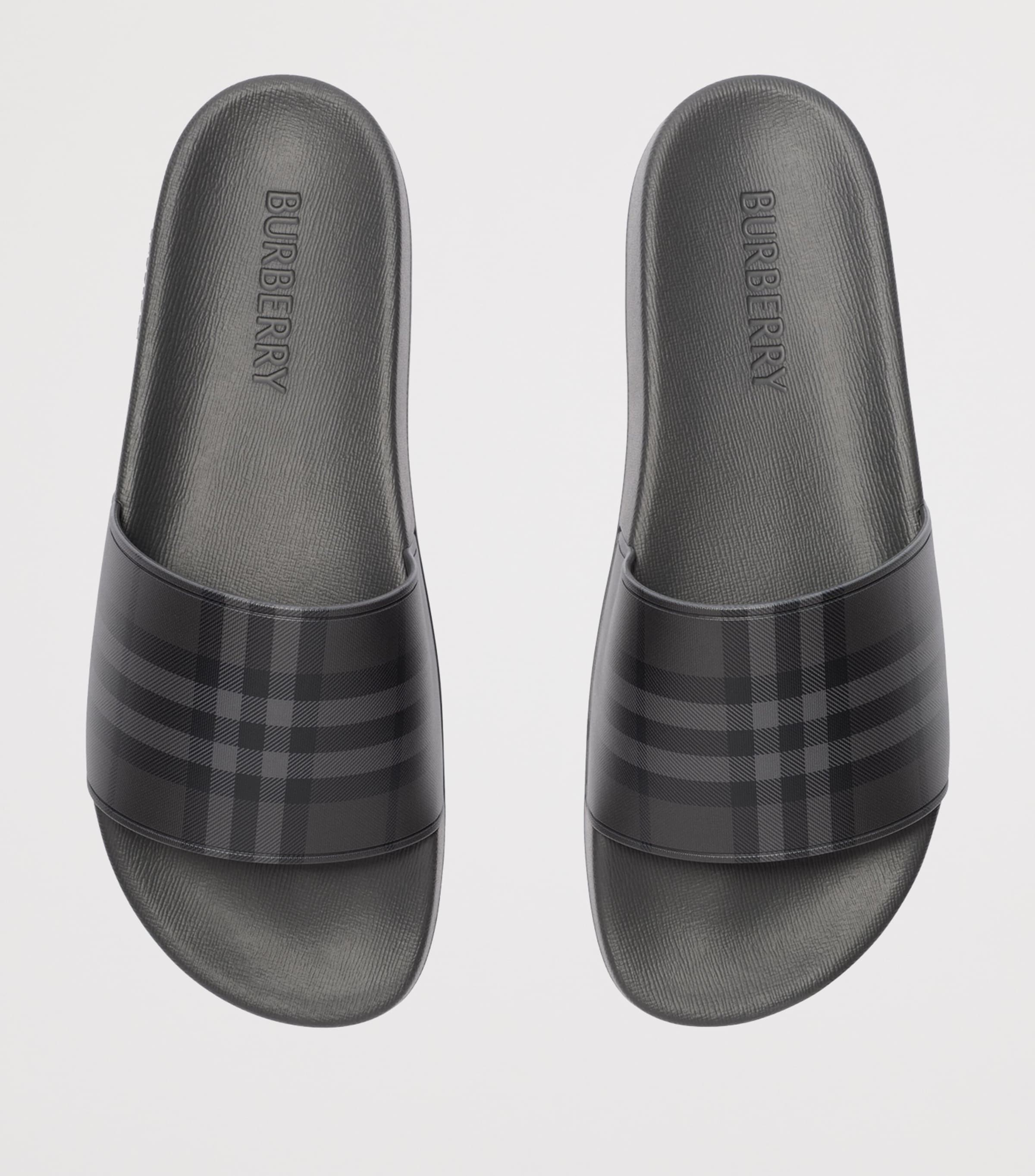 Burberry Check Slides Iron Grey Ip Check Image 4