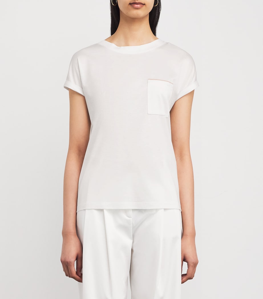 Cotton Chest-Pocket T-Shirt BIANCO, ROSA Image 3