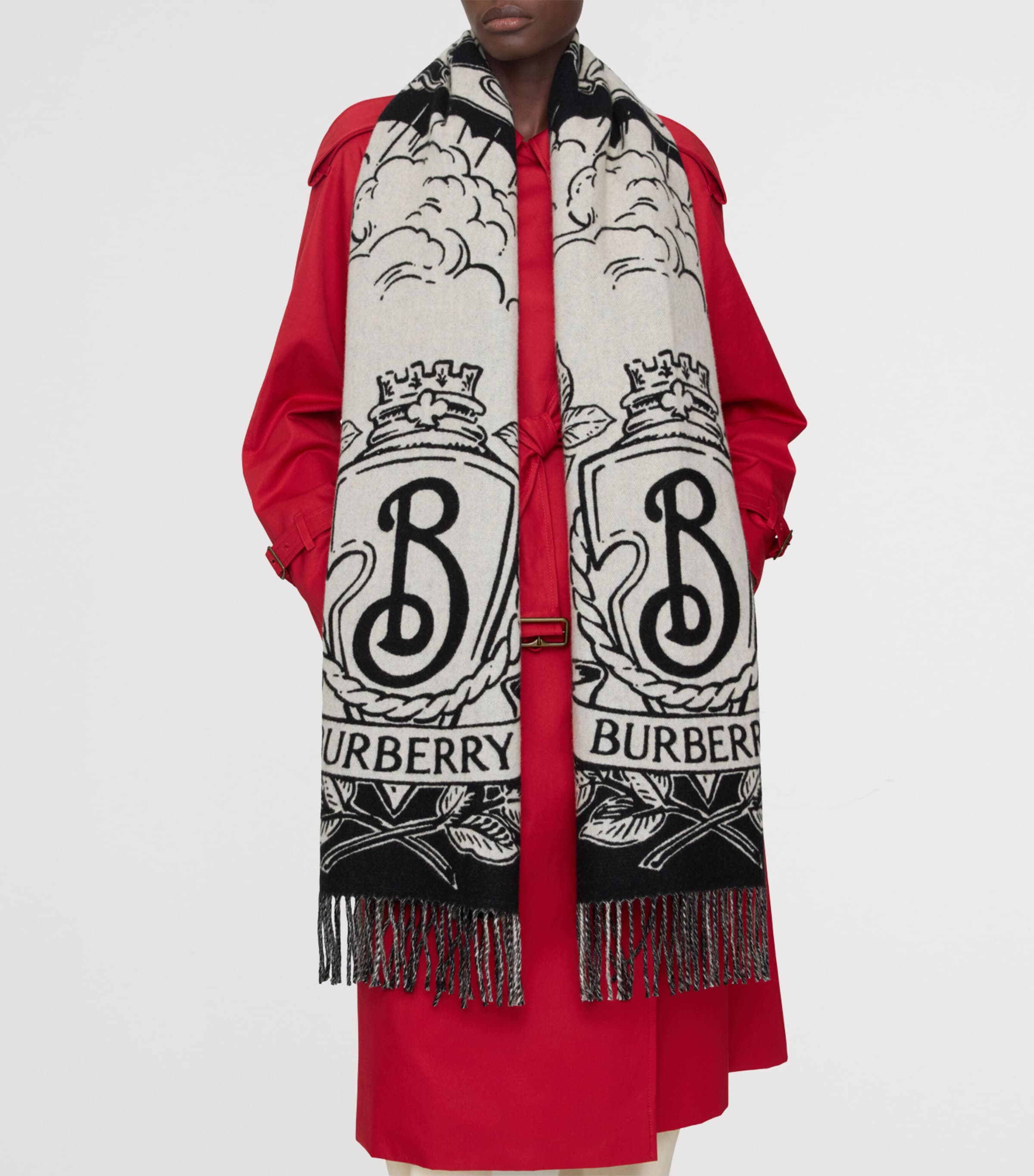 Cashmere Reversible Stormy Knight Scarf BLACK/CALICO Image 4