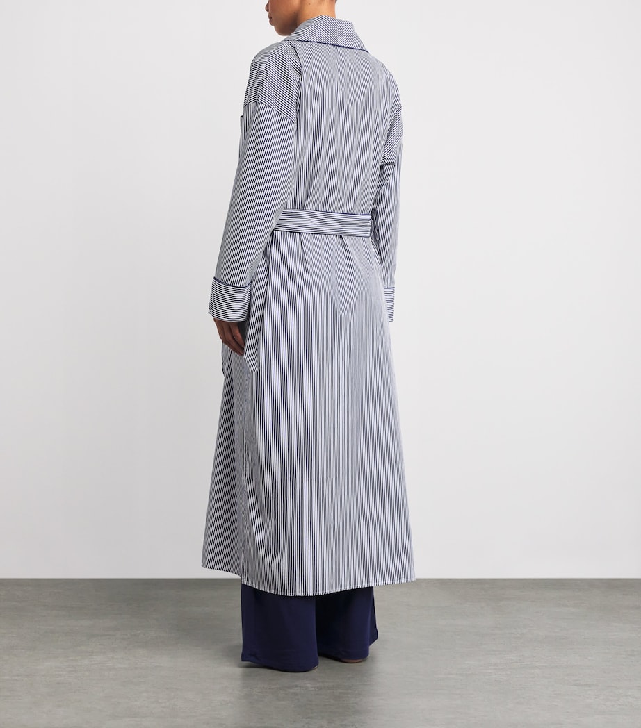 Cotton Stripe Robe WHITE CLOUD/BEA Image 3