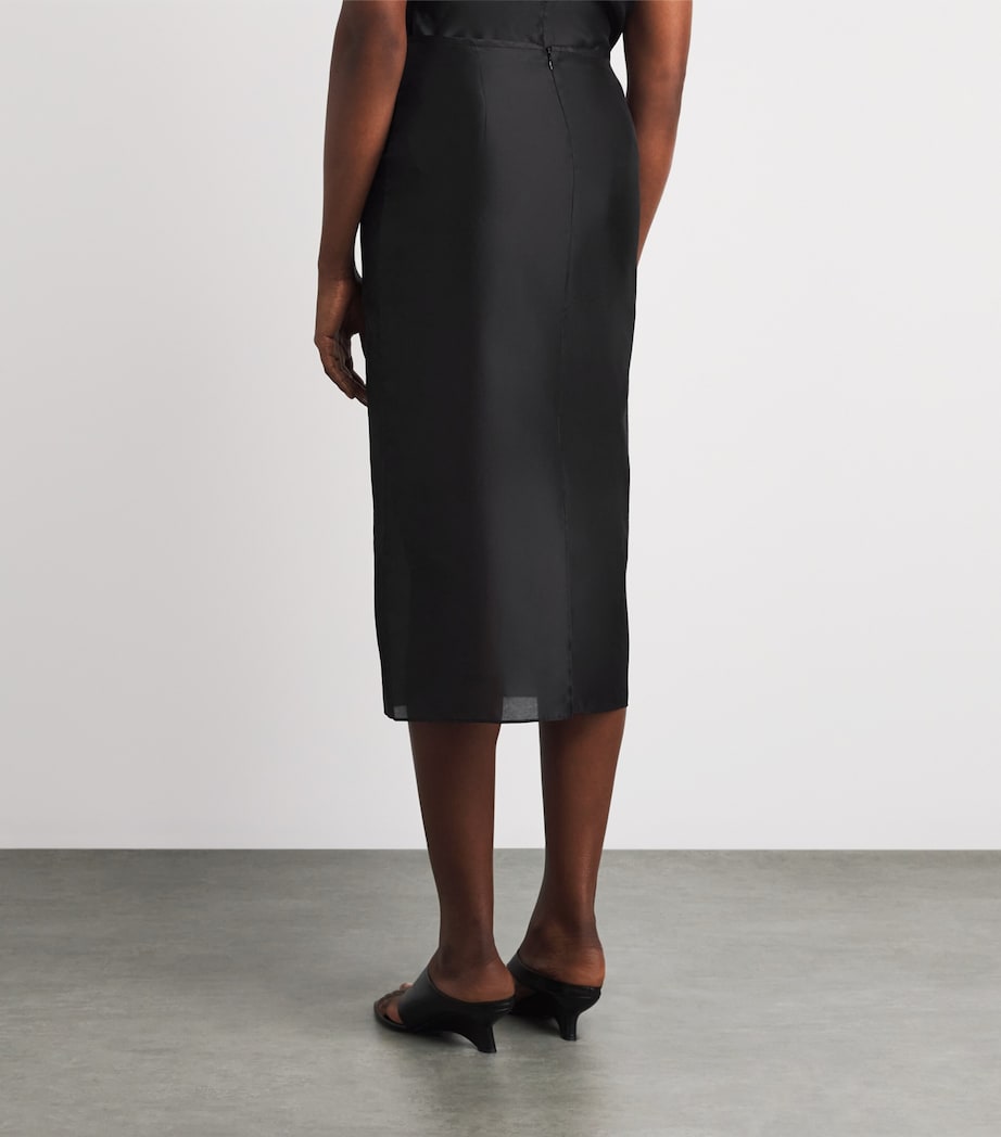 Almada Label Womens Silk-Blend Kiana Midi Skirt Black Image 5