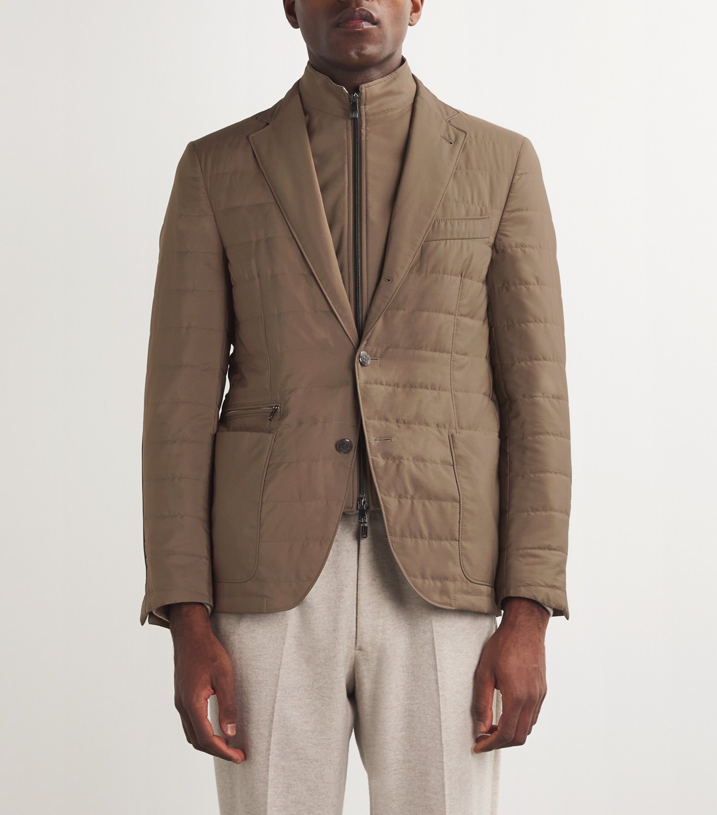 Technical Quilted Blazer 034 NATURAL / BEIGE Image 3