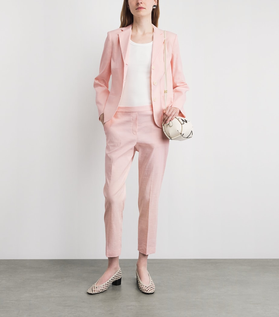 Theory Linen-Blend Straight Chinos Xke Warm Pink Image 2