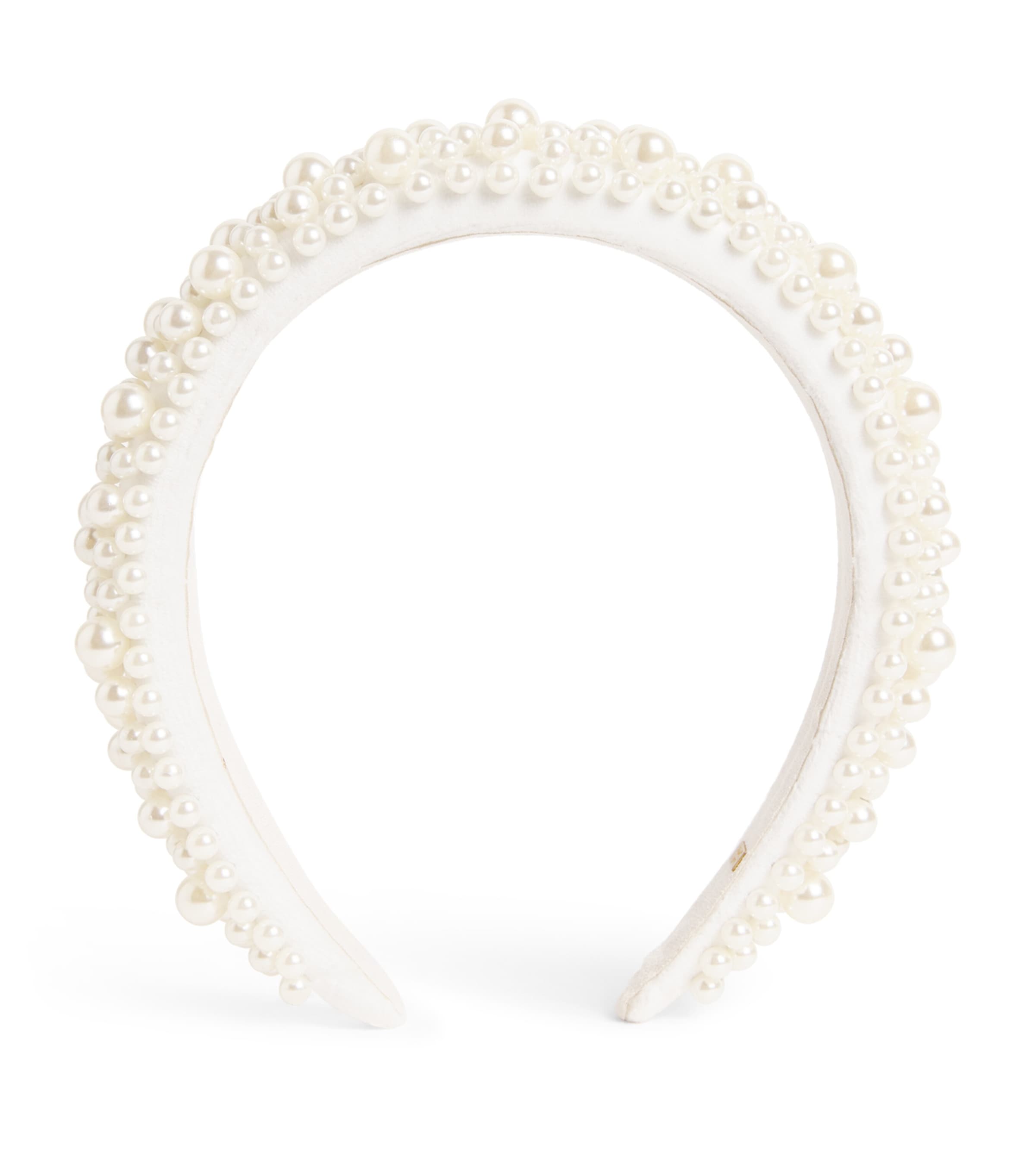 Shop Bari Lynn Faux Pearl-embellished Headband In Ivory