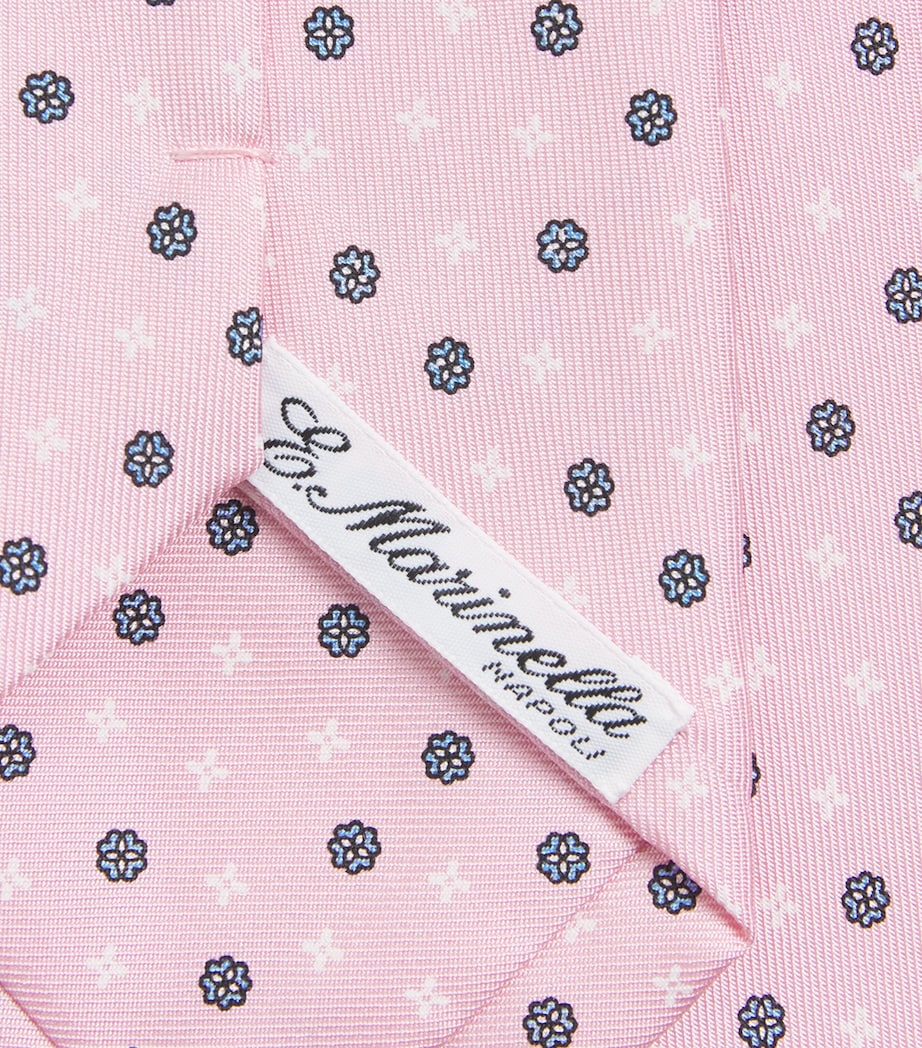 E. Marinella Silk Floral Tie Pink Image 3
