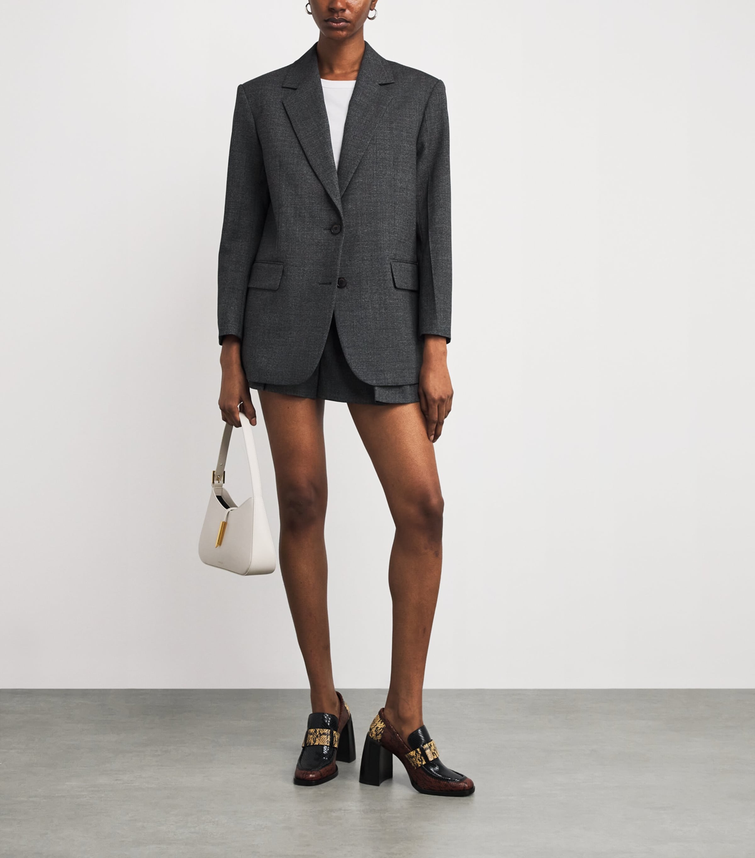 Boxy Single-Breasted Blazer LIGHT GREY Image 2