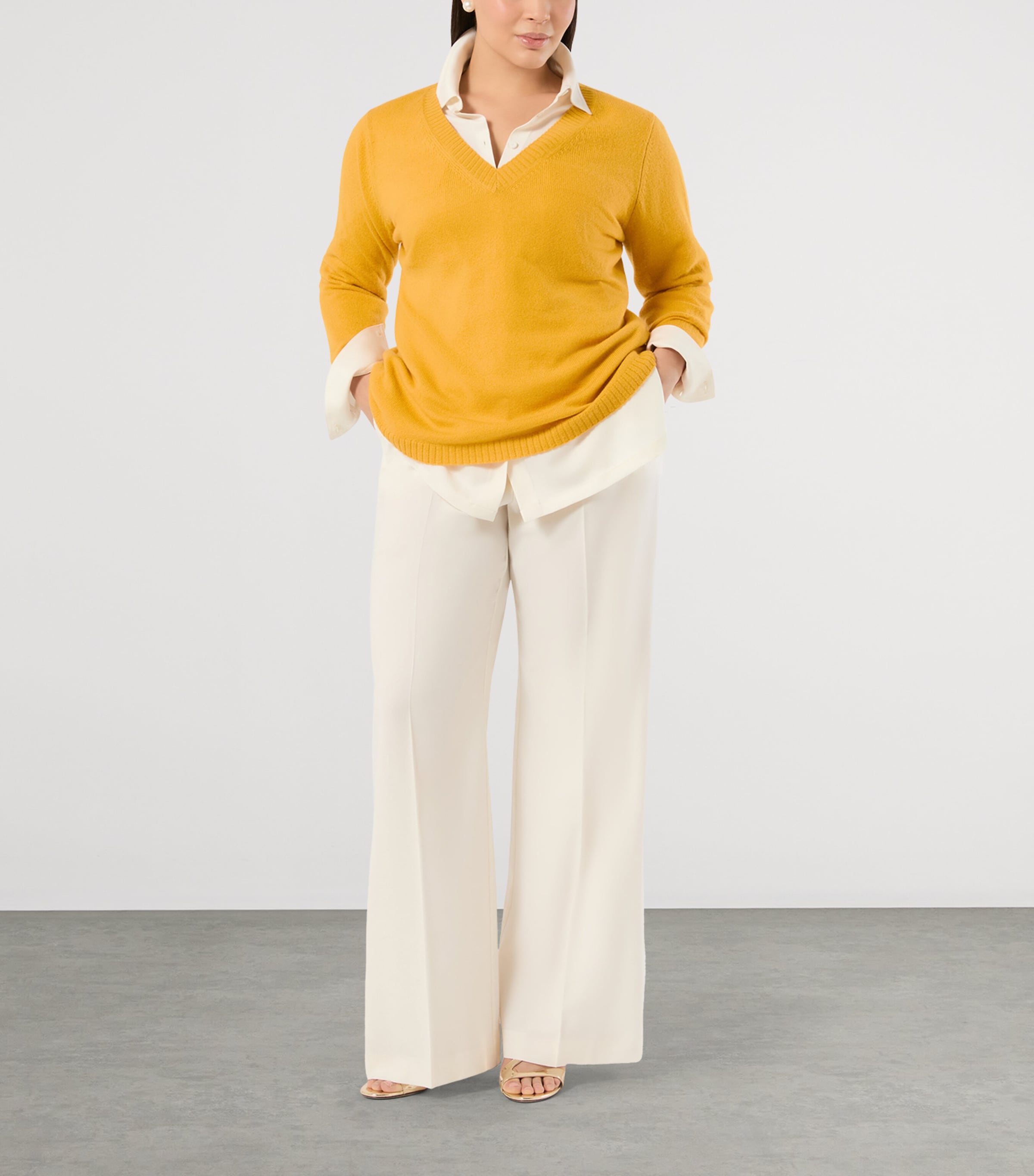 Marina Rinaldi Womens Como Long-Sleeve Shirt Ivory Image 2