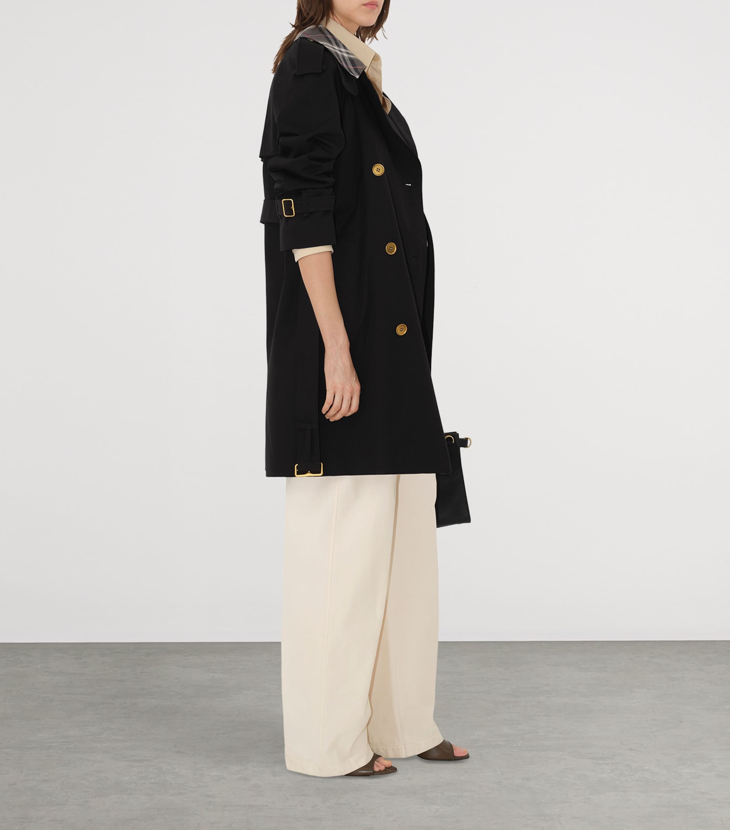 Mid-Length Castleford Trench Coat BLACK Image 6