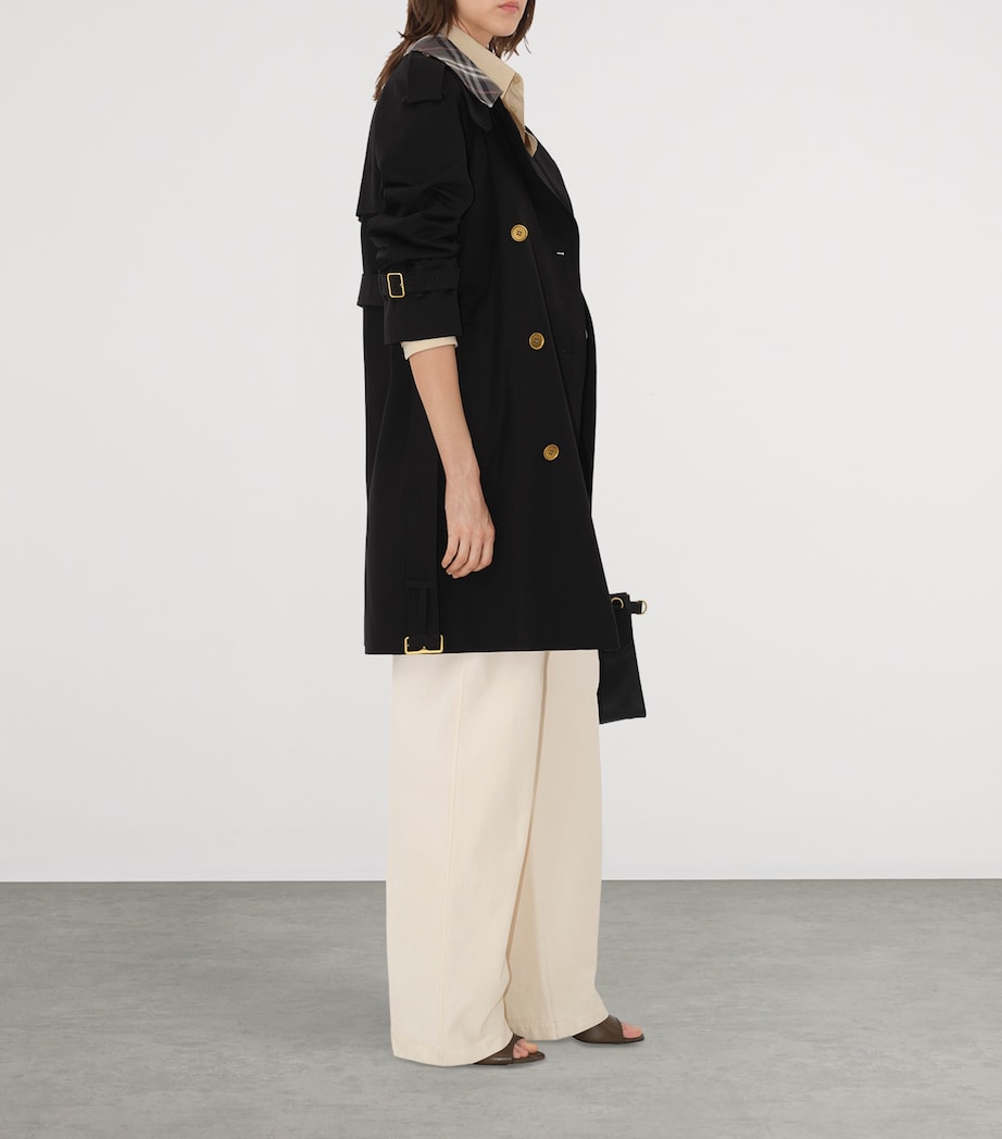 Mid-Length Castleford Trench Coat BLACK Image 6