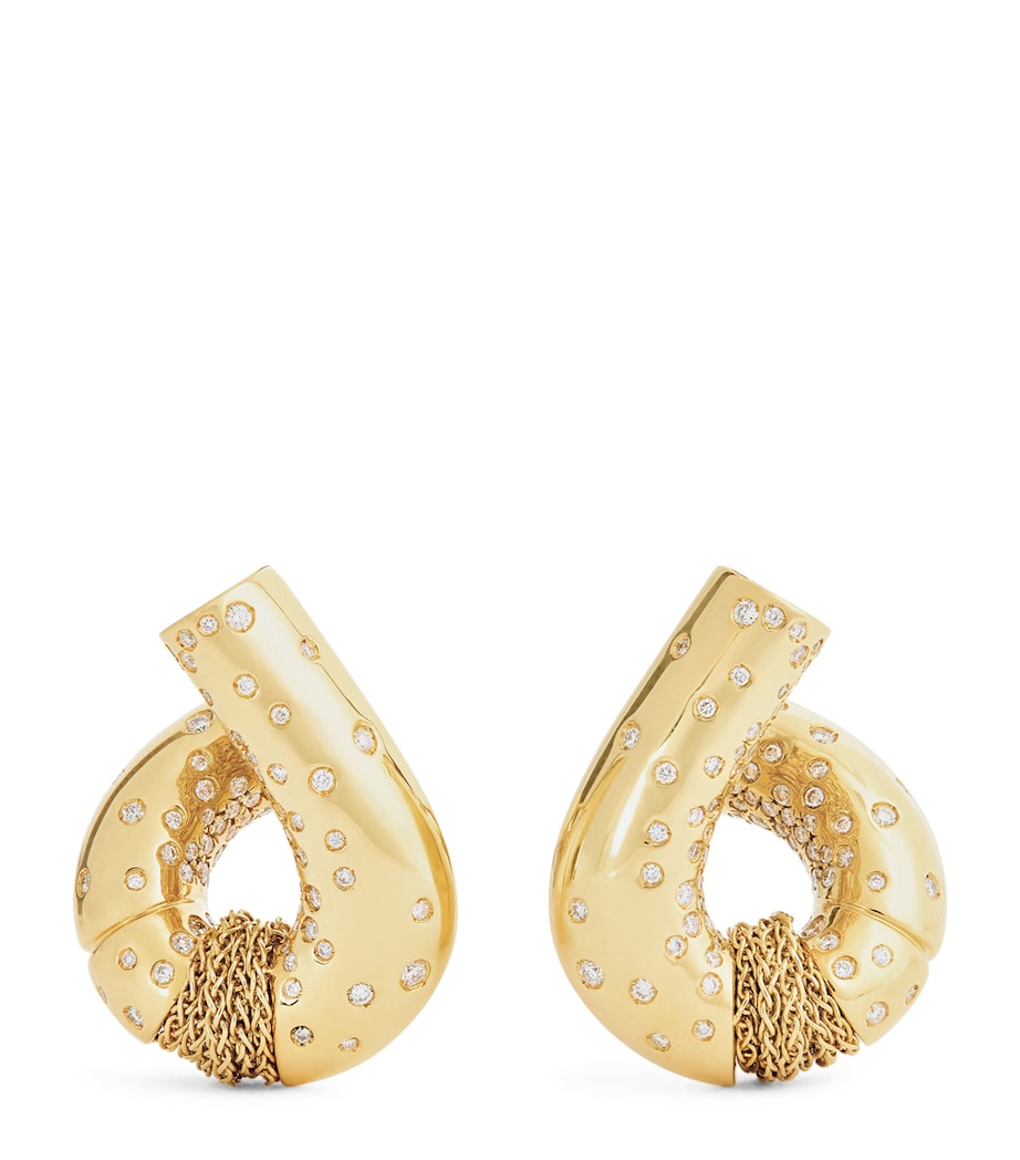Tabayer Yellow Gold and Diamond Oera Hoop Earrings Yellow Gold Image 1