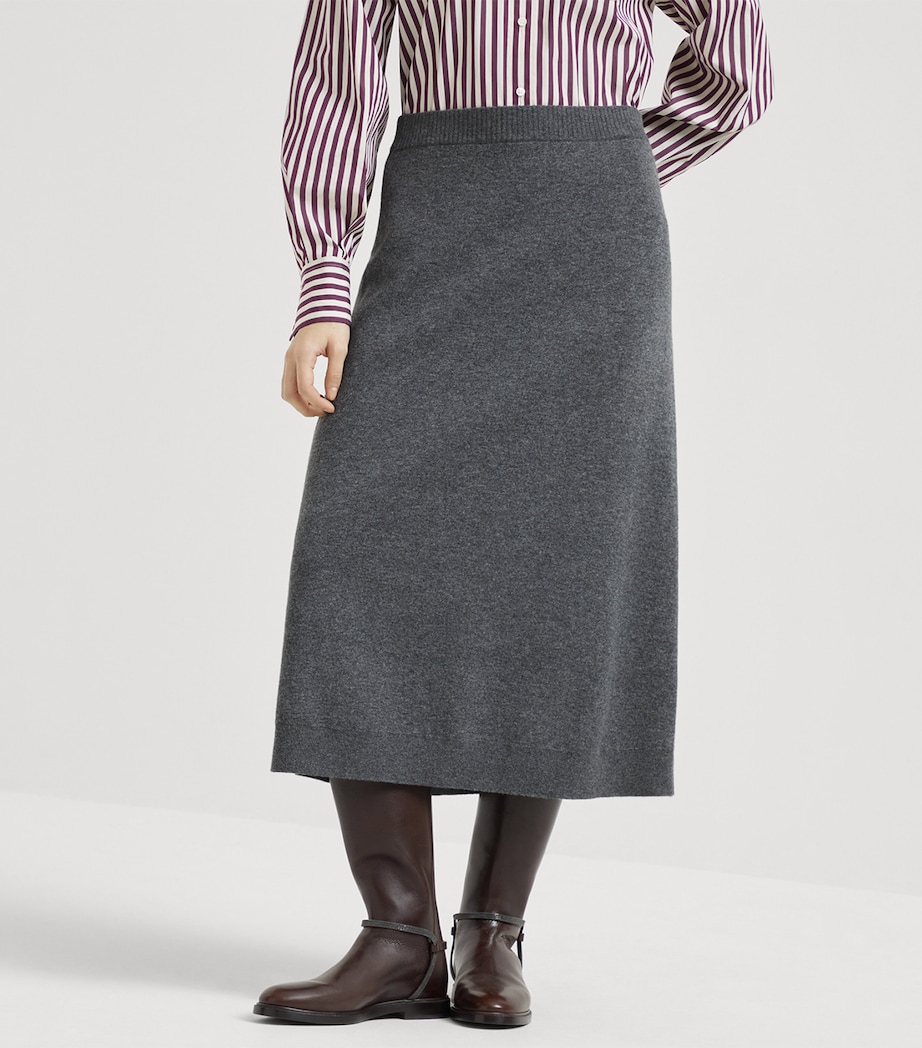 Cashmere Double-Knit Midi Skirt CBN25 Image 2