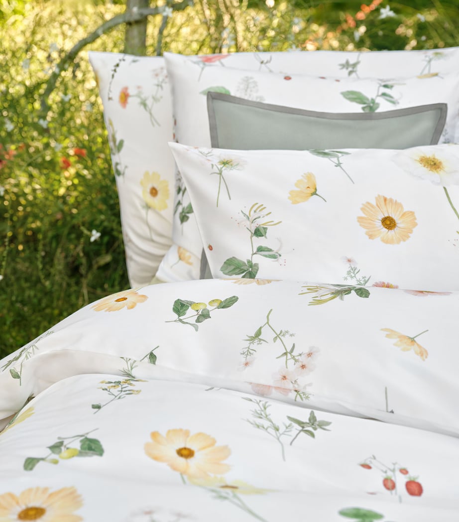 Cotton Sateen Zinnia Flat Sheet (280cm x 290cm) BLANC Image 5