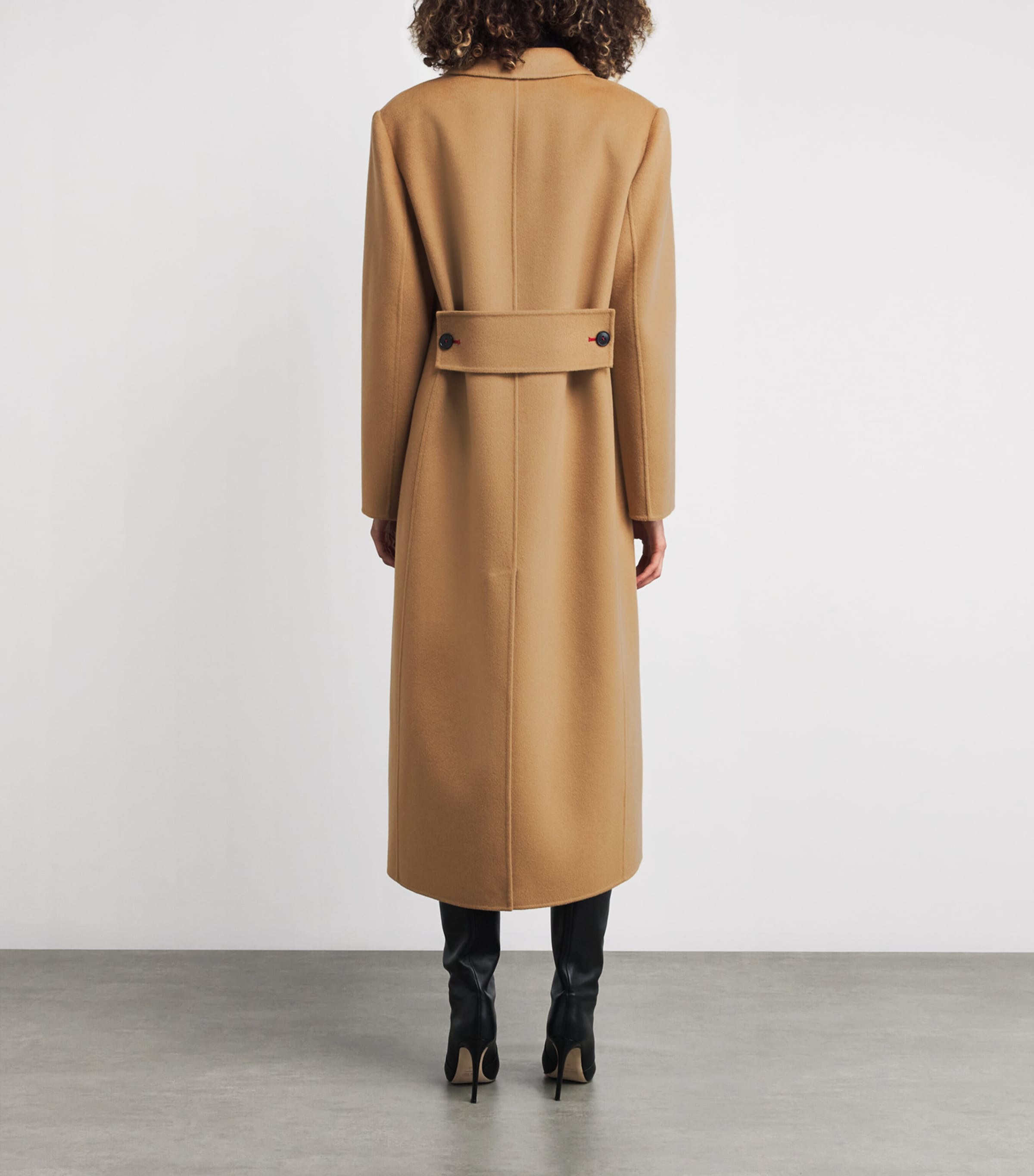Victoria Beckham Womens Wool-Cashmere Double-Faced Coat Camel Image 4