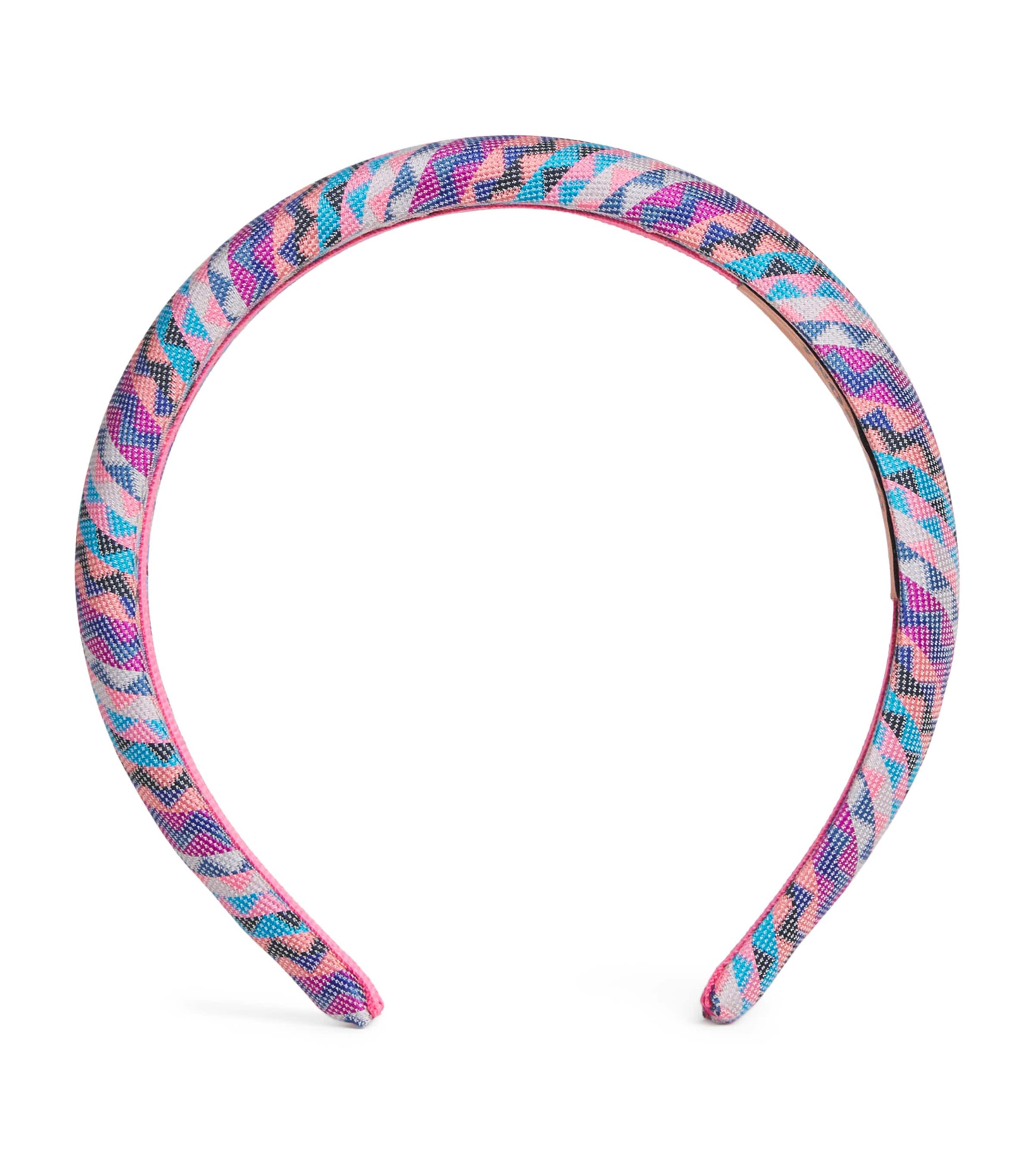 NWT Missoni Italy Zig Zag Wide Headband Pink White Black Purple Authentic NWT Authentic MISSONI Multicolor Knit Zigzag HEADBAND 1 Size  main image 2