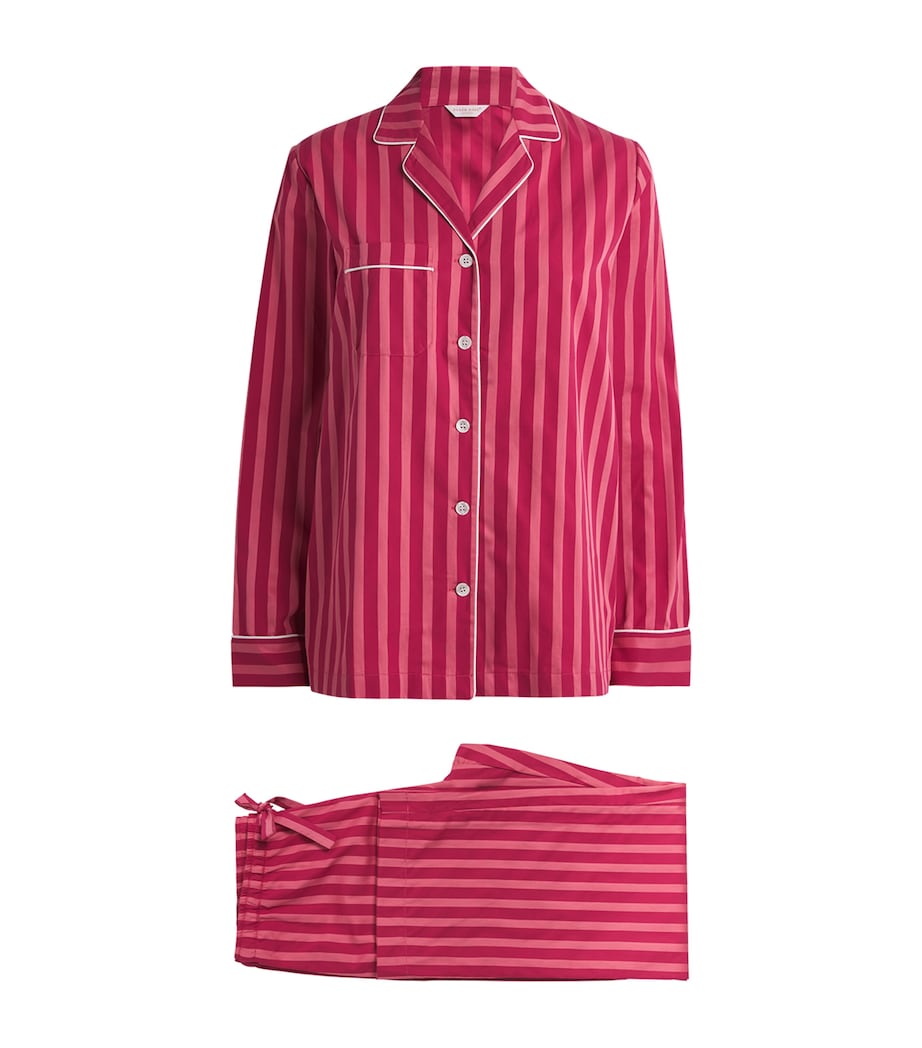 Cotton Stripe Pyjama Set PINK Image 1