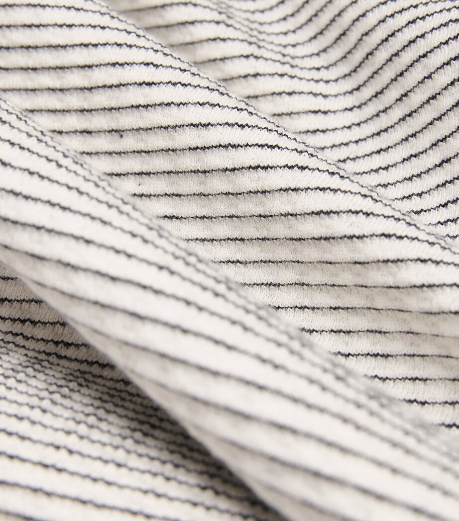 Cotton Jacquard-Stripe T-Shirt WHITE/NAVY STRIPE Image 5