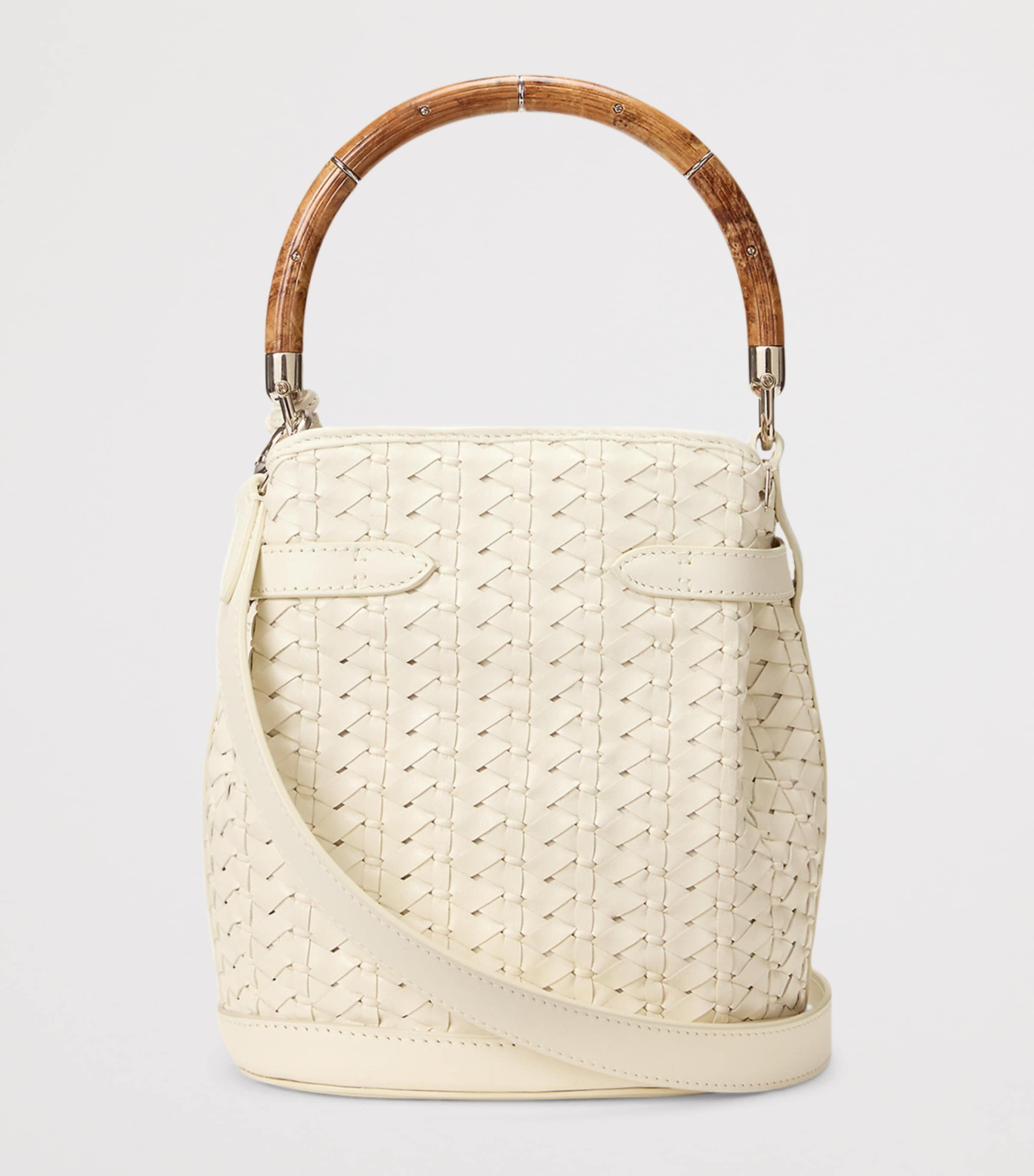 Ralph Lauren Collection Small Leather The Ralph Bucket Bag Natural Image 3
