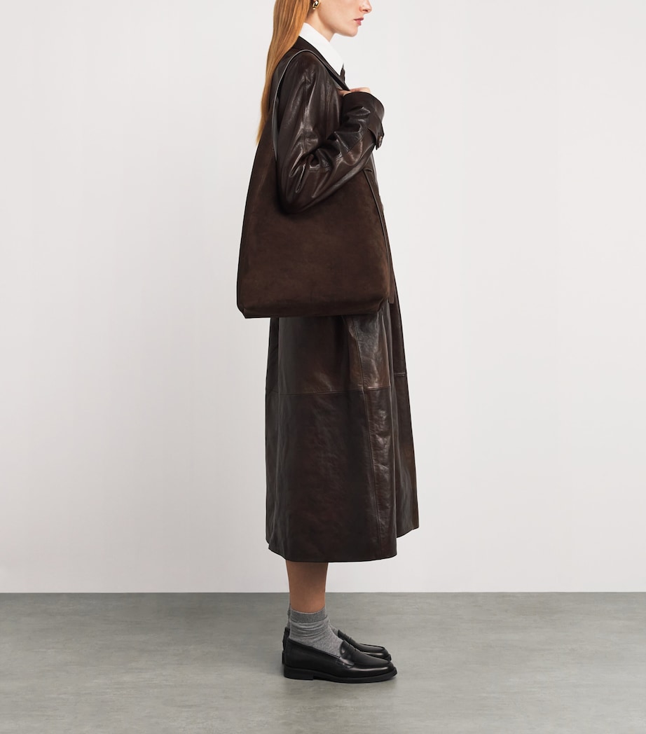 Suede Romy Shoulder Bag DARK COCOA 201 Image 2