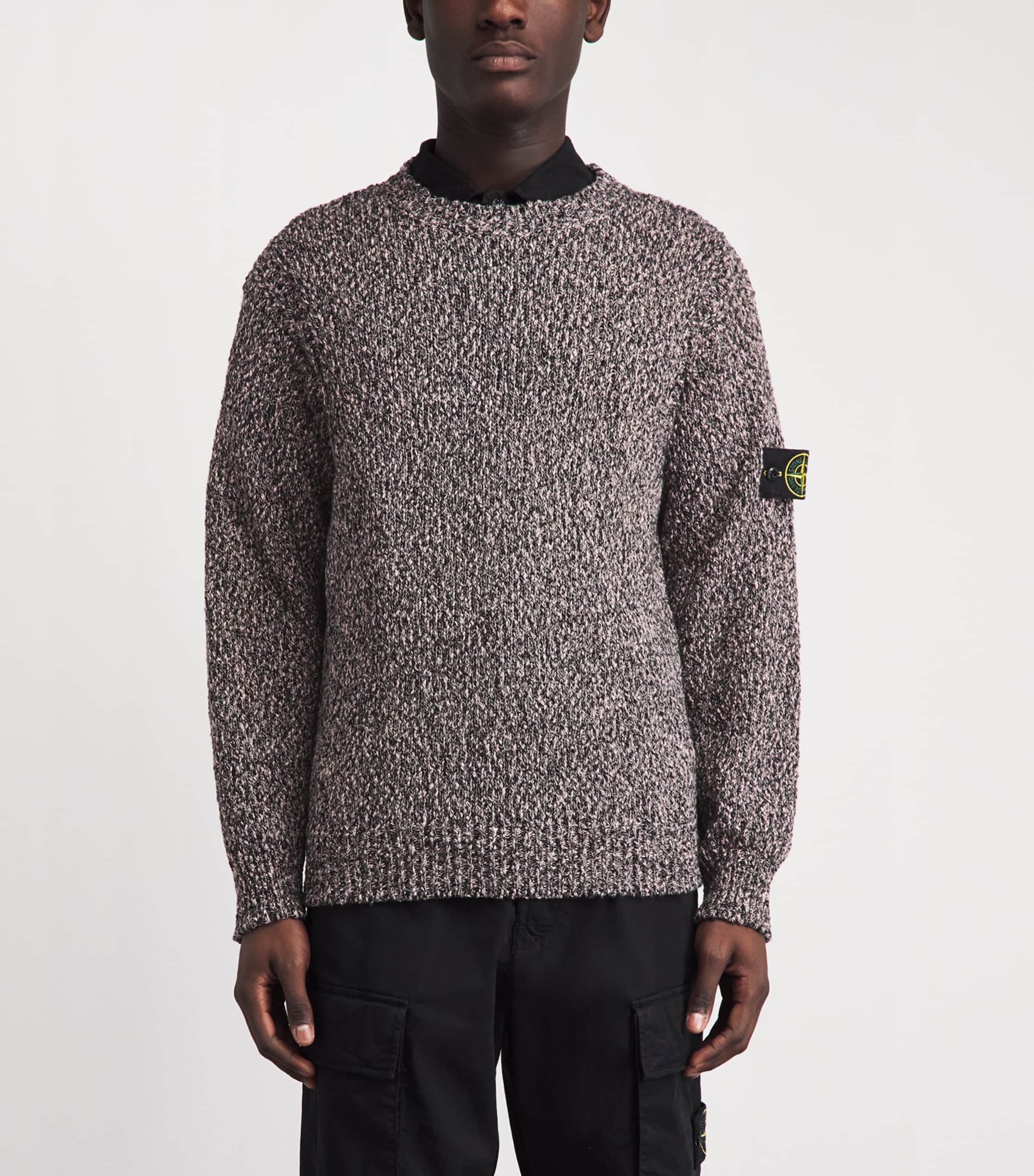 Stone Island Mens Cotton Speckled Sweater Image 4