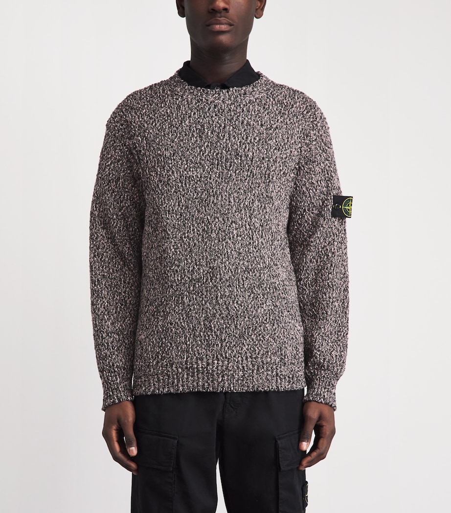 Stone Island Mens Cotton Speckled Sweater Image 4