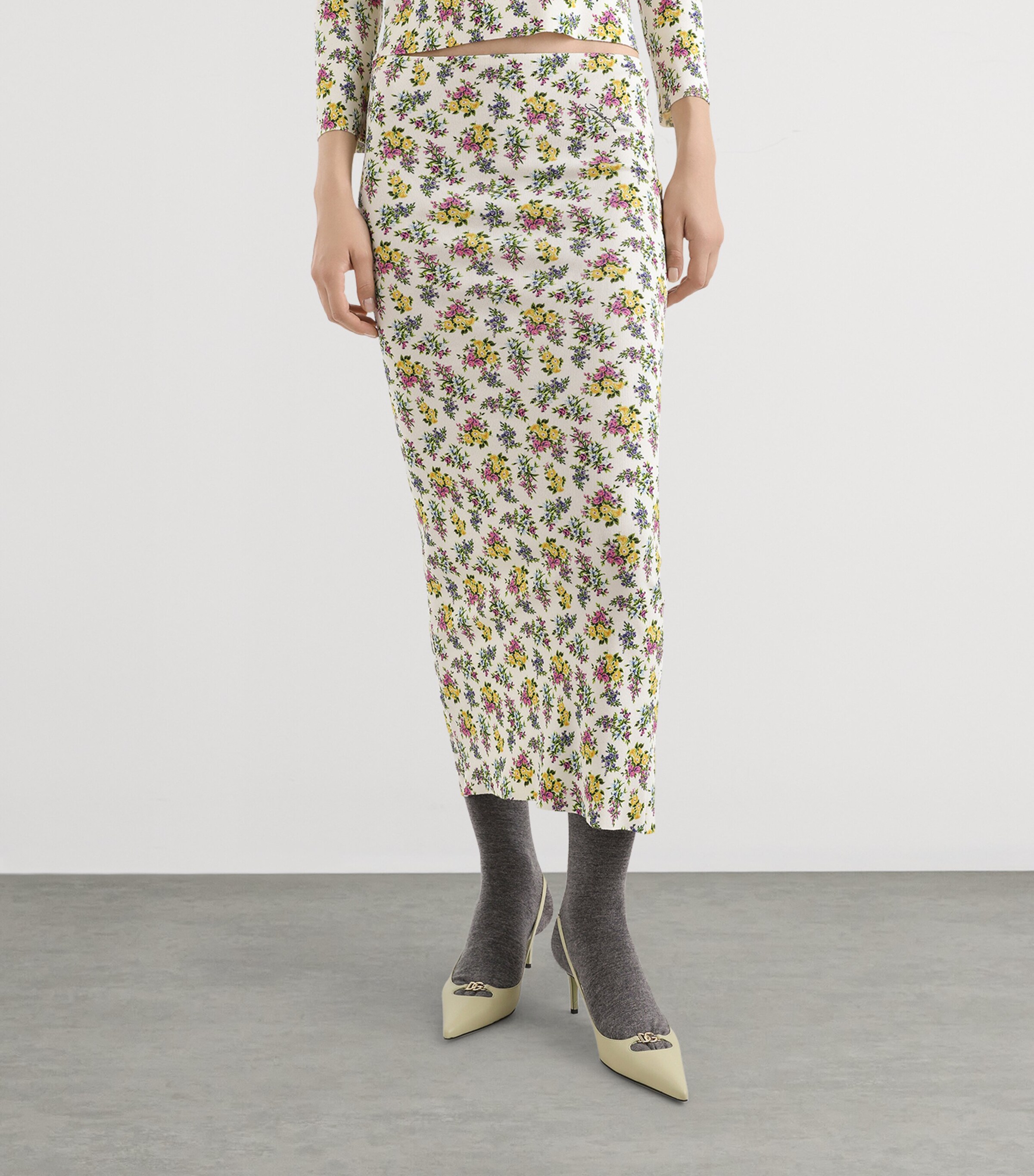 Dolce&Gabbana Womens Floral Print Maxi Skirt Fior Image 3