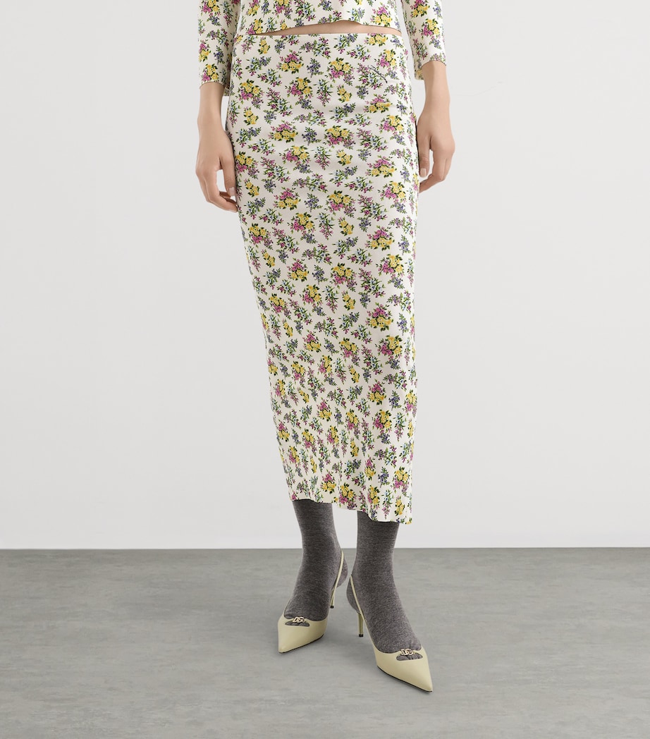 Dolce&Gabbana Womens Floral Print Maxi Skirt Fior Image 3
