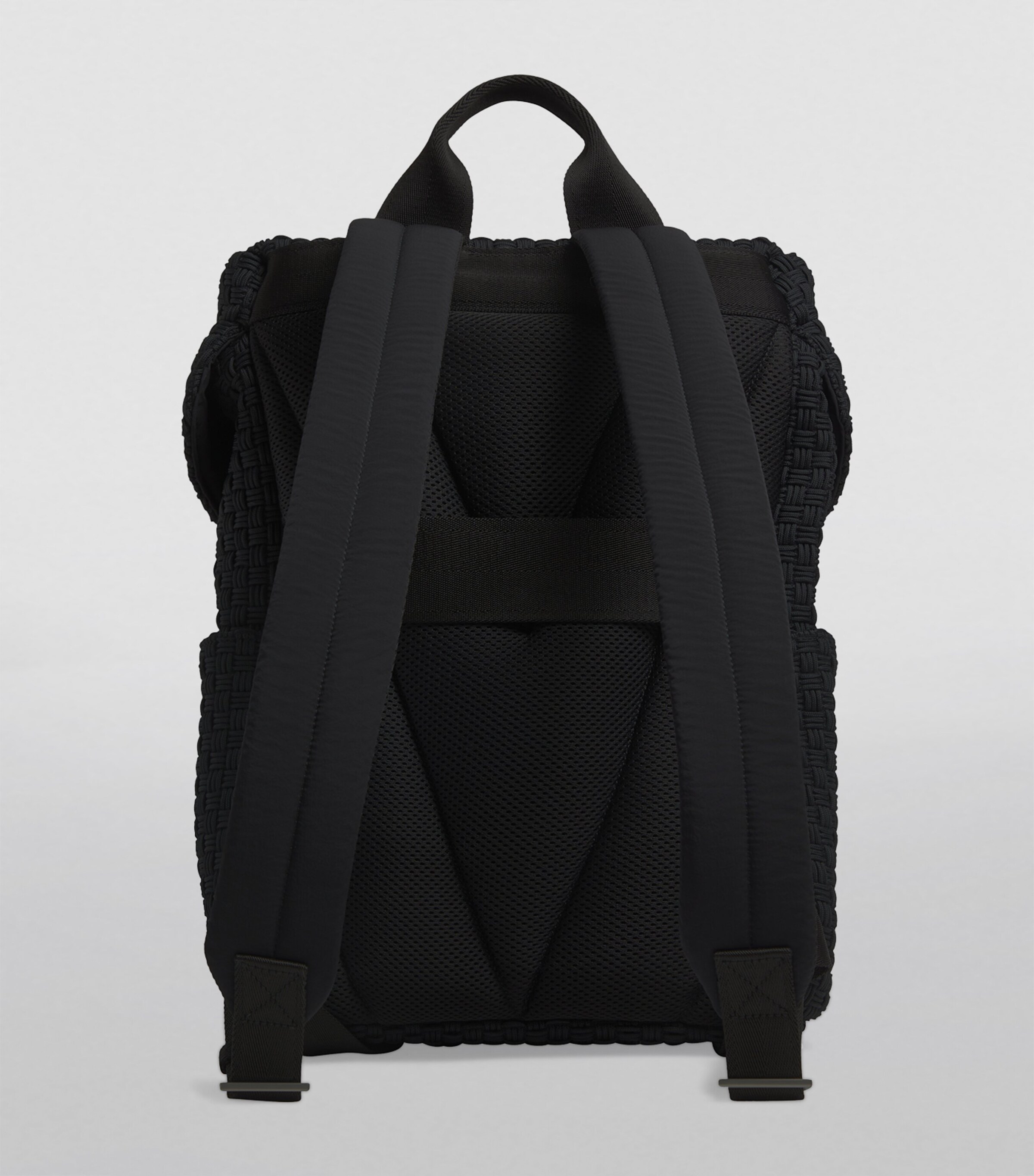 【BOTTEGA VENETA】Woven Jacquard Nylon Rider Backpack BLACK bottega veneta graphic print long sleeve shirt item - Black