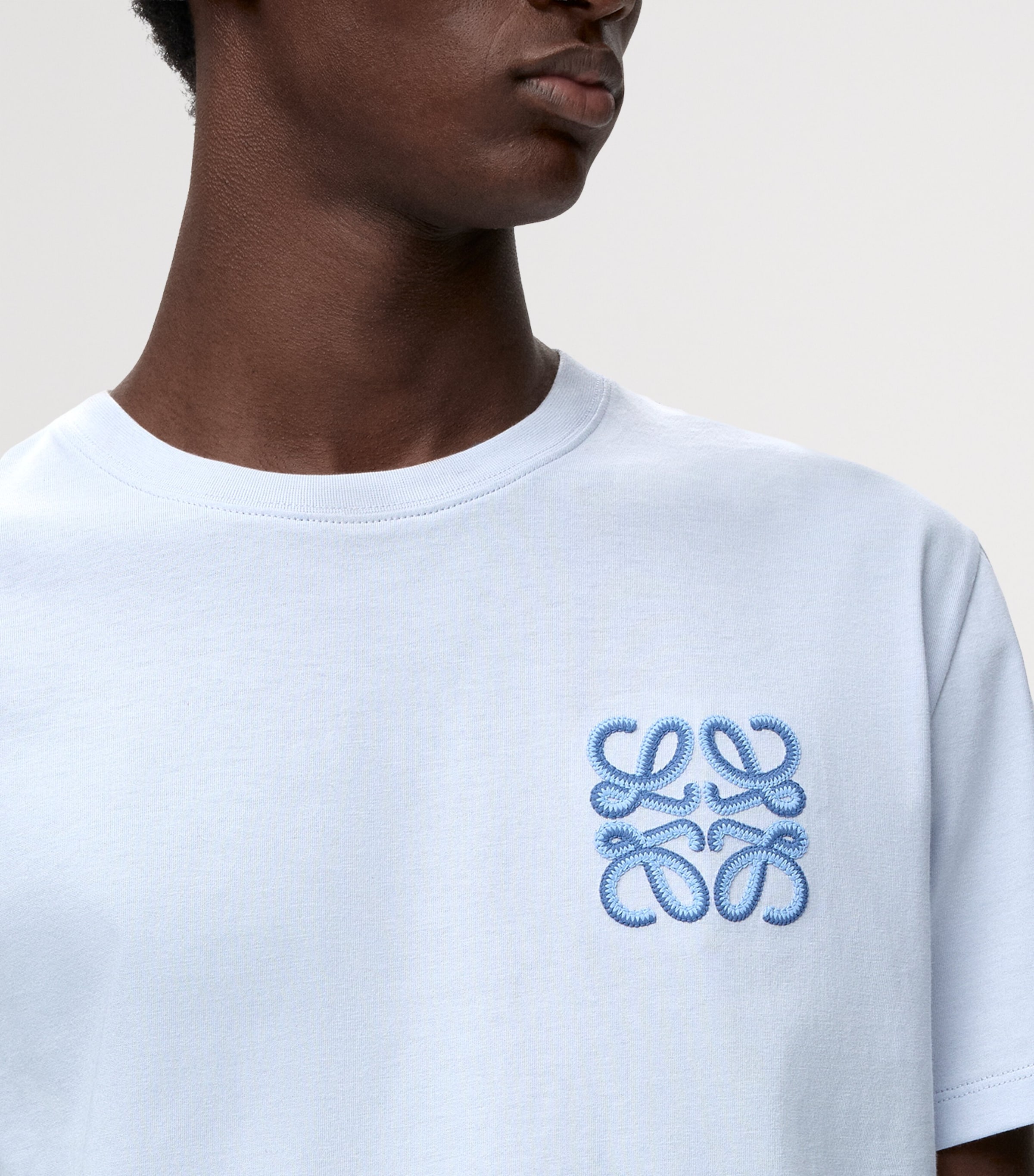 LOEWE Mens x Paula's Ibiza Anagram Relaxed T-Shirt Light Blue Image 5