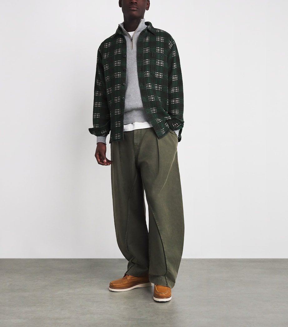 Cotton Check Flannel Overshirt GREEN Image 2