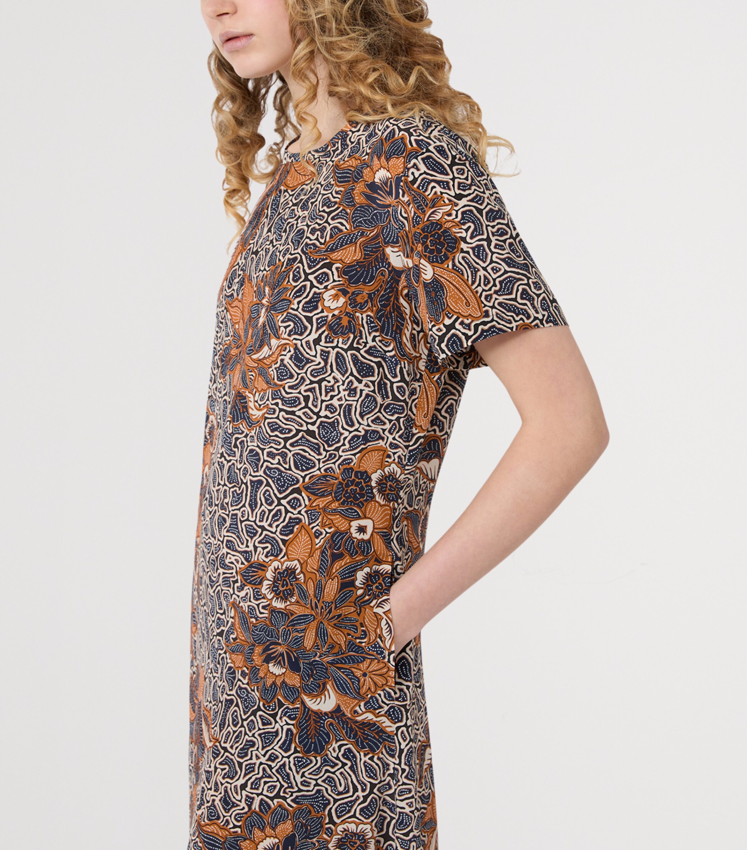Weekend Max Mara Womens Silk Floral Print Midi Dress Navy Image 4