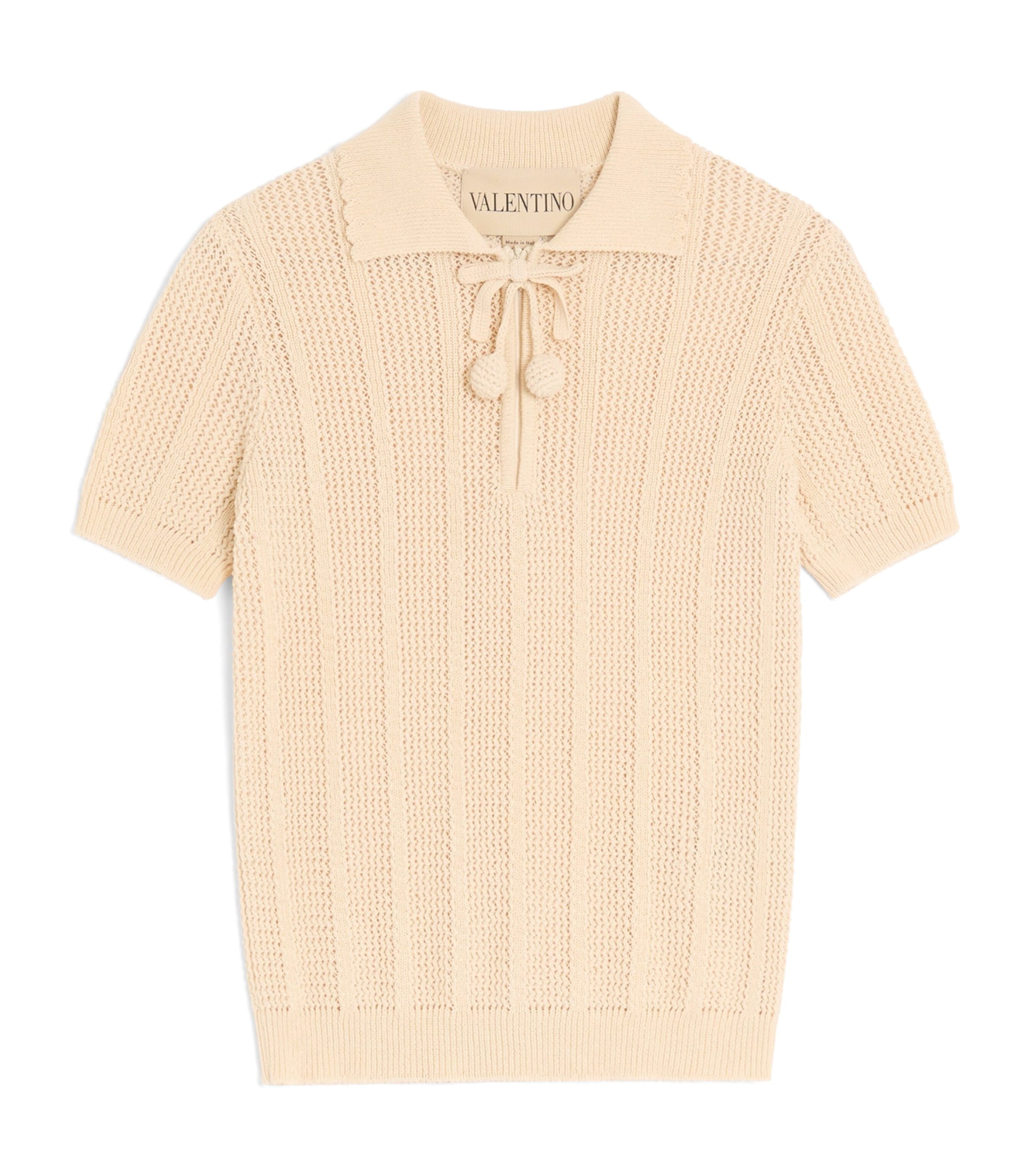 Valentino Womens Cotton Knitted Polo Shirt Image 1
