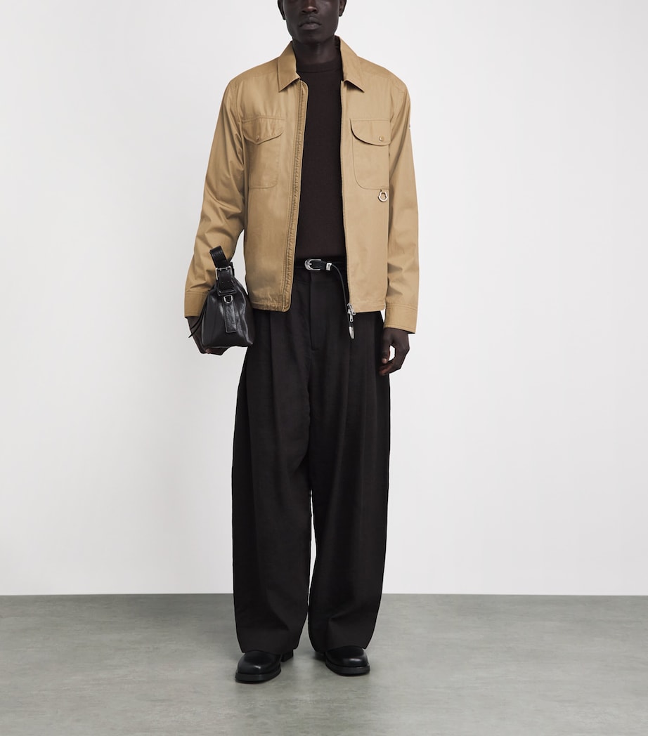 Moncler Mens Cotton Poplin Zip-Up Shirt Image 2