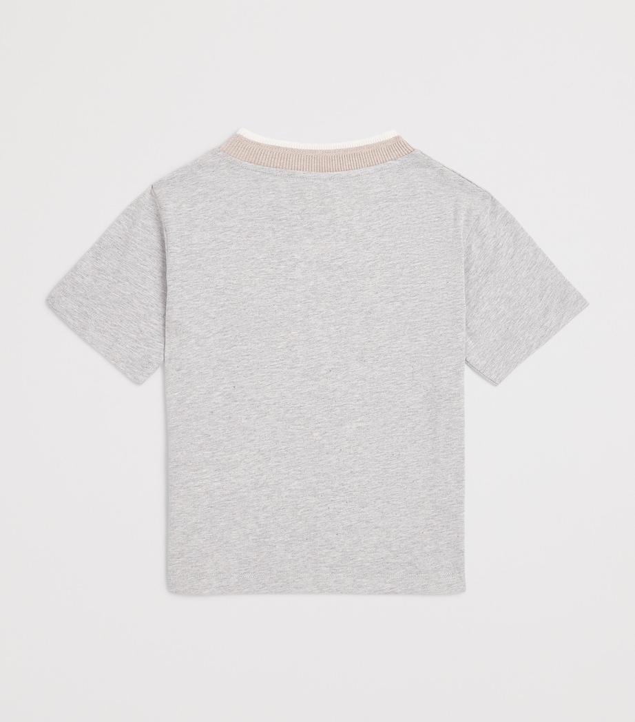 Eleventy Kids Cotton Logo T-Shirt (2-16 Years) Grigio Ch.mel Image 2