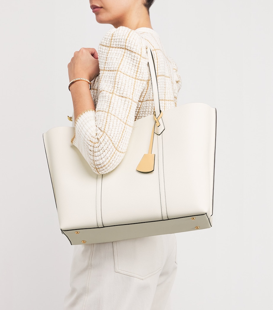 Leather Perry Tote Bag NEW IVORY Image 2