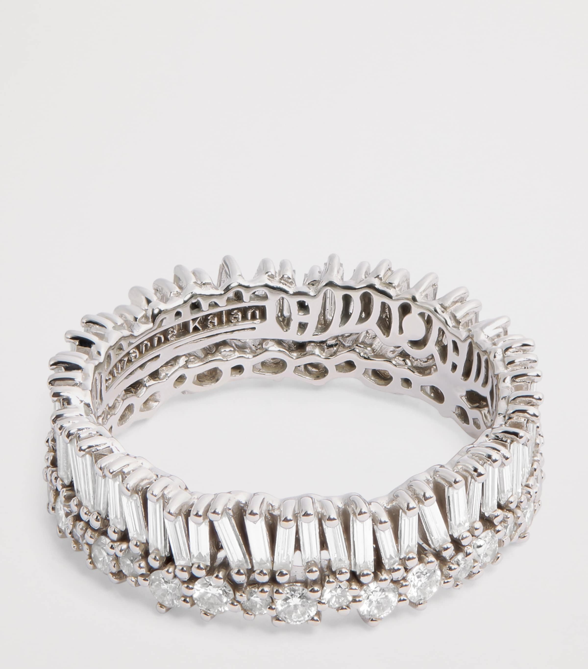 Suzanne Kalan White Gold and Diamond Classic Short Stack Eternity Ring Wg/wd Image 3