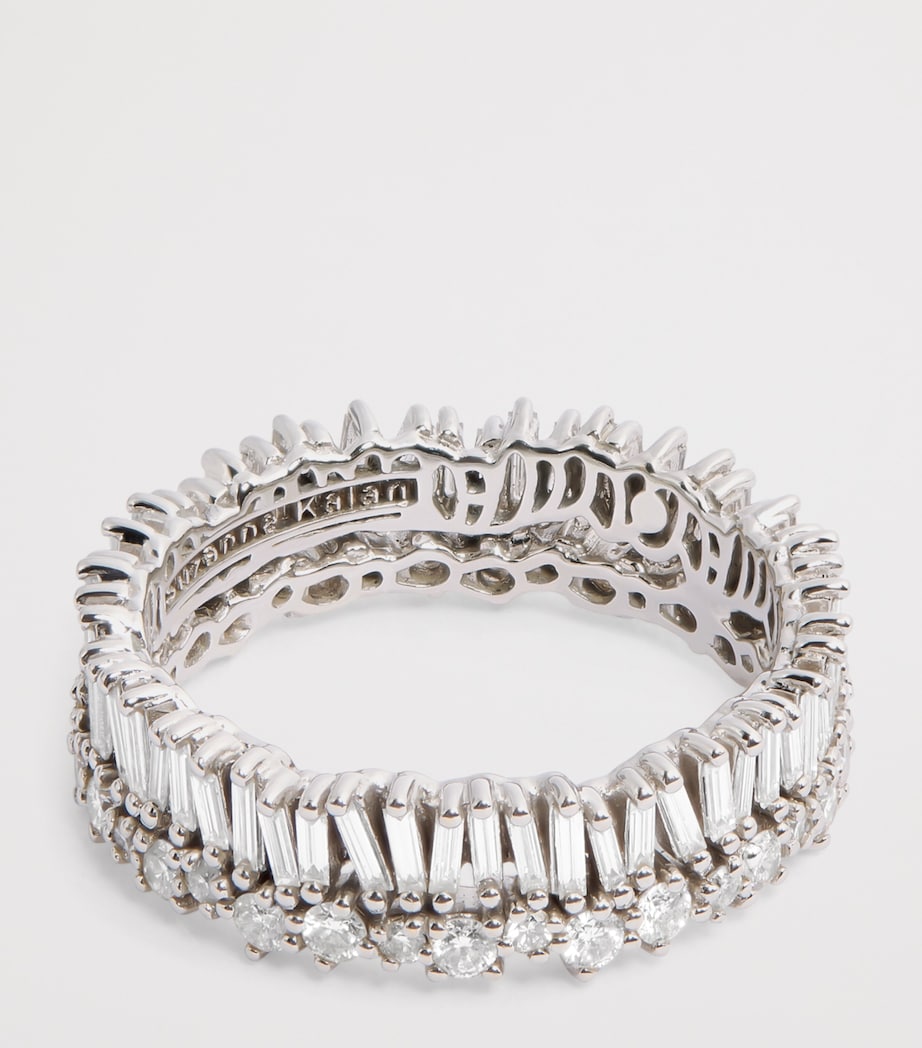 Suzanne Kalan White Gold and Diamond Classic Short Stack Eternity Ring Wg/wd Image 3