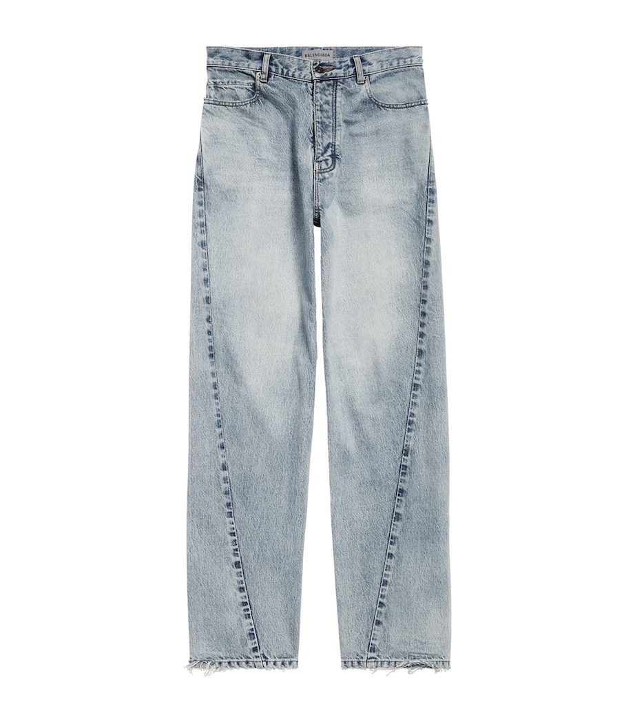Balenciaga Womens Twisted Seam Straight-Leg Jeans Image 1