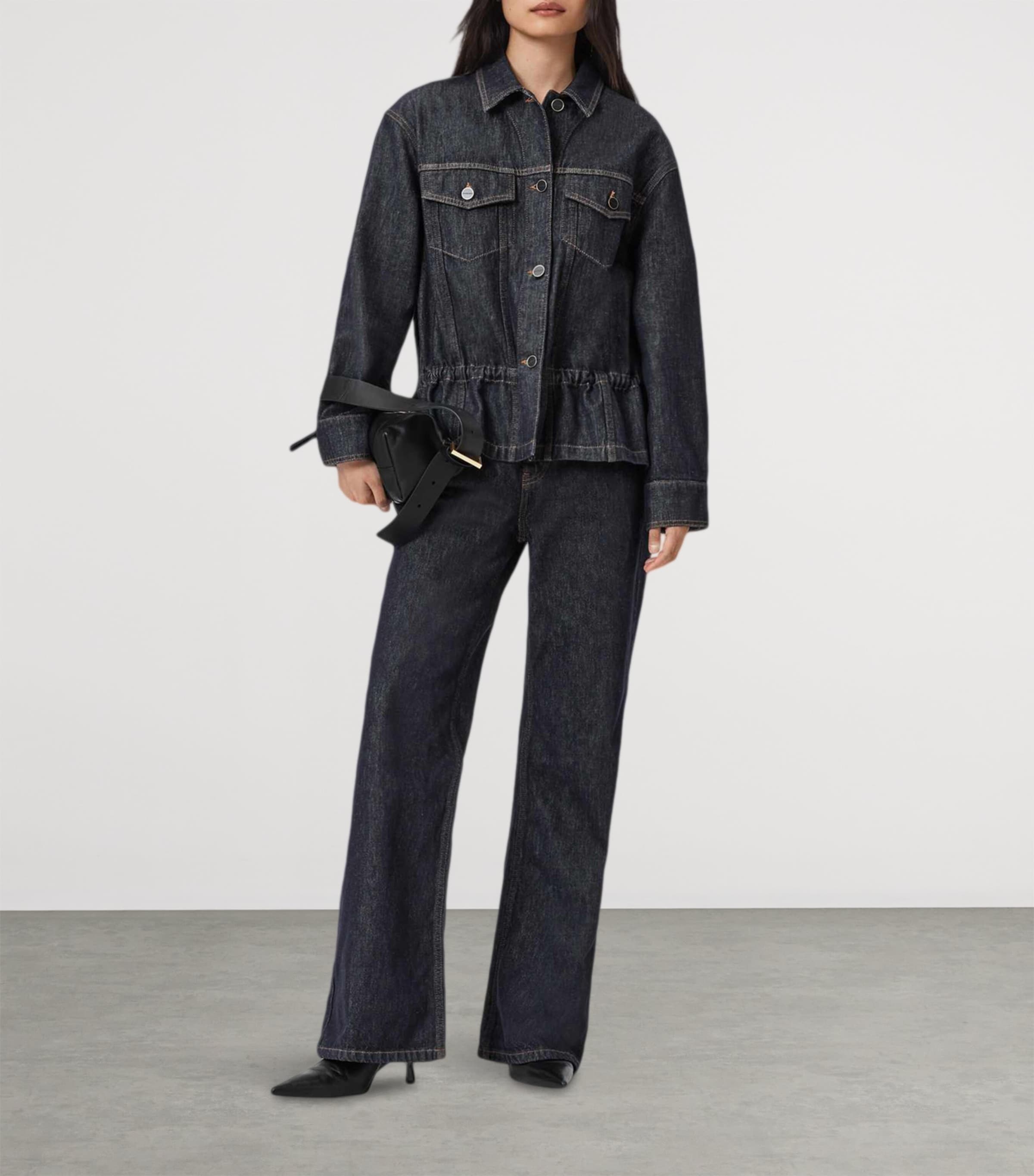 Organic Denim Denby Trucker Jacket RAW INDIGO BLUE Image 3