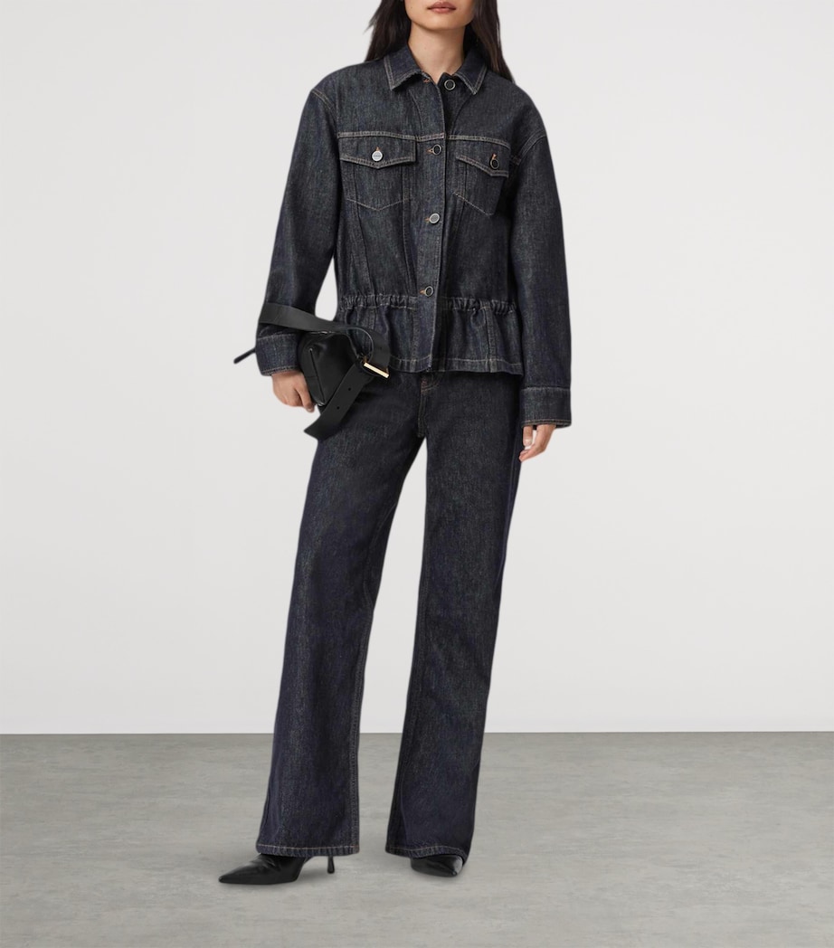 Organic Denim Denby Trucker Jacket RAW INDIGO BLUE Image 3