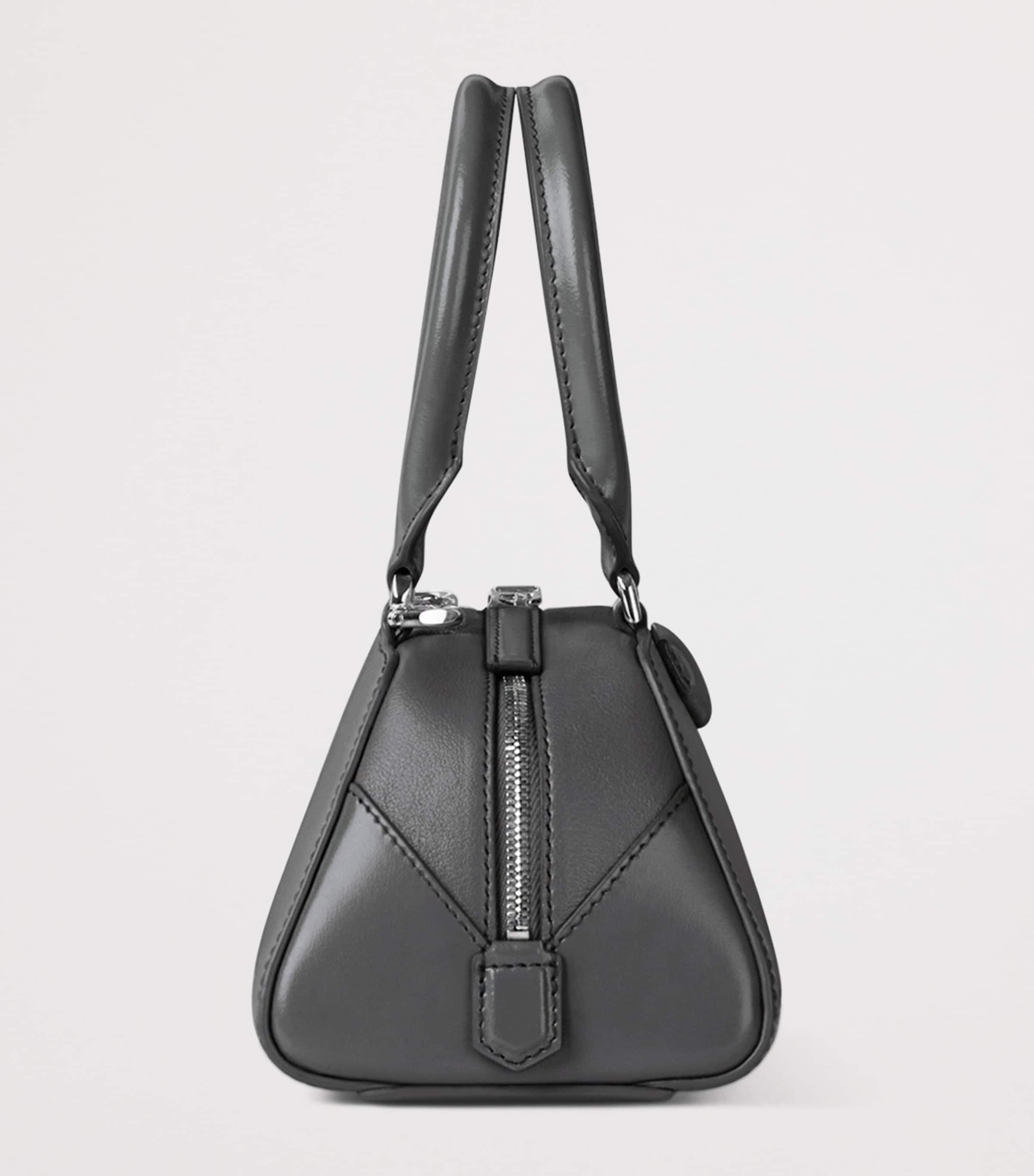 Mini Leather Antigona East-West Top-Handle Bag DARK GREY Image 3