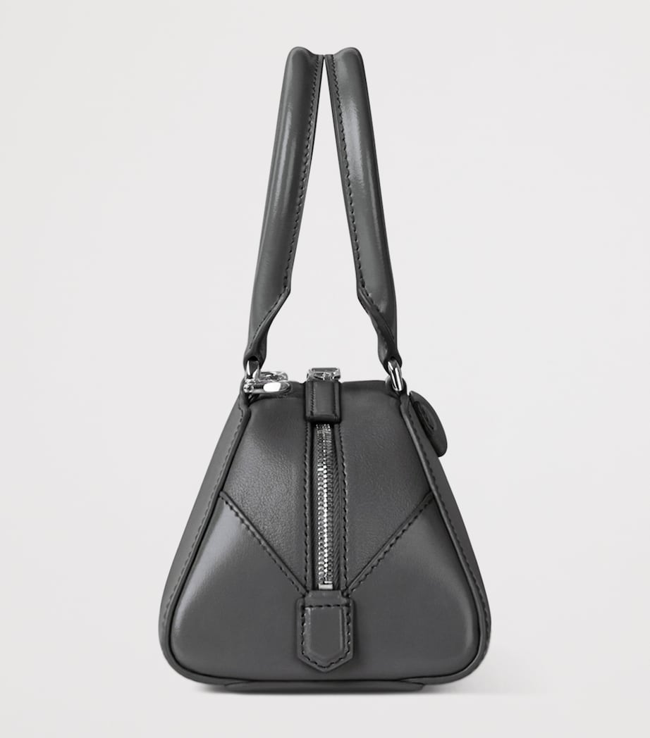 Mini Leather Antigona East-West Top-Handle Bag DARK GREY Image 3