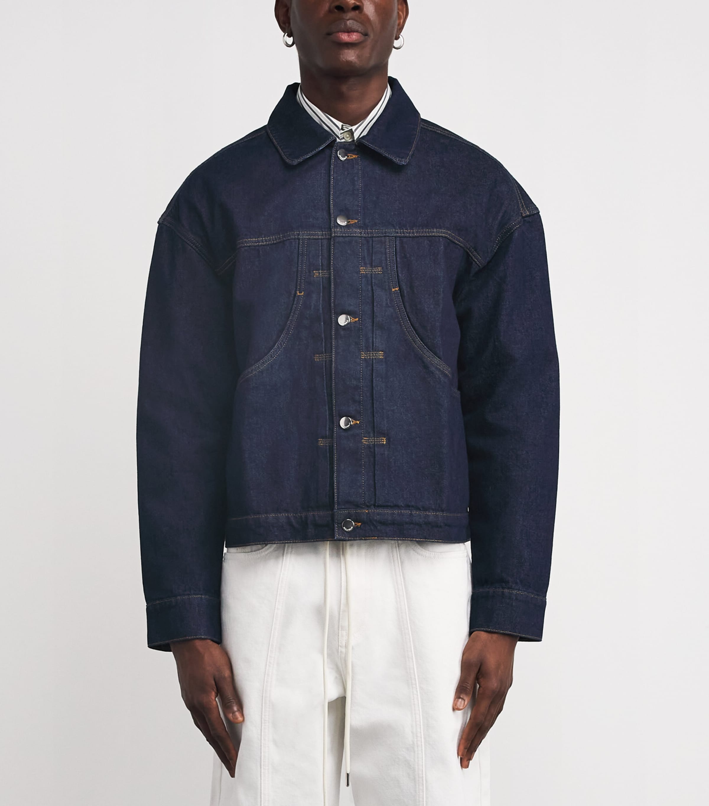 Cropped Denim Jacket RAW INDIGO Image 3